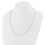 Sterling Silver RH-plated Adjustable 1.25mm Round Box Chain