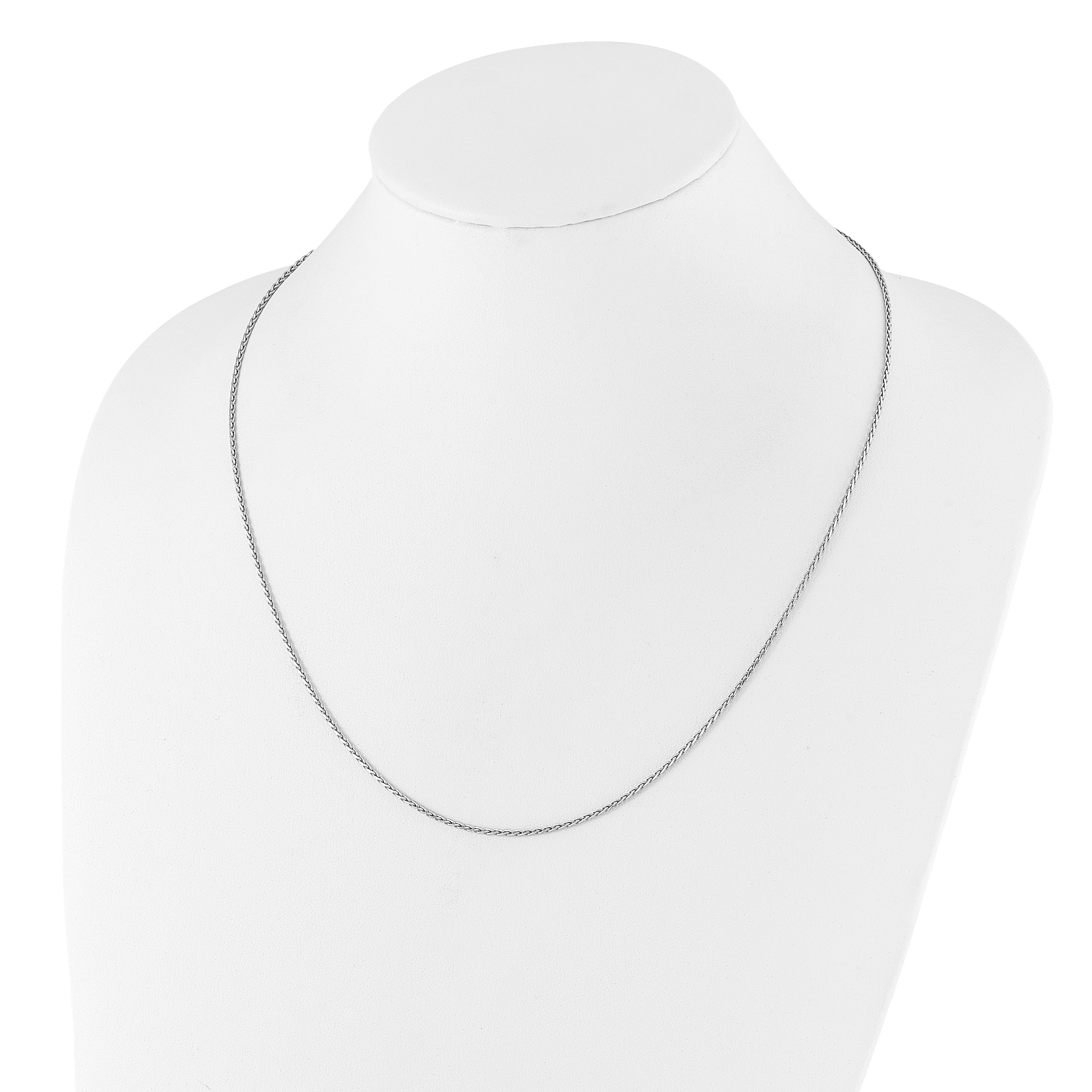 Sterling Silver RH-plated Adjustable 1.5mm D/C Spiga Chain