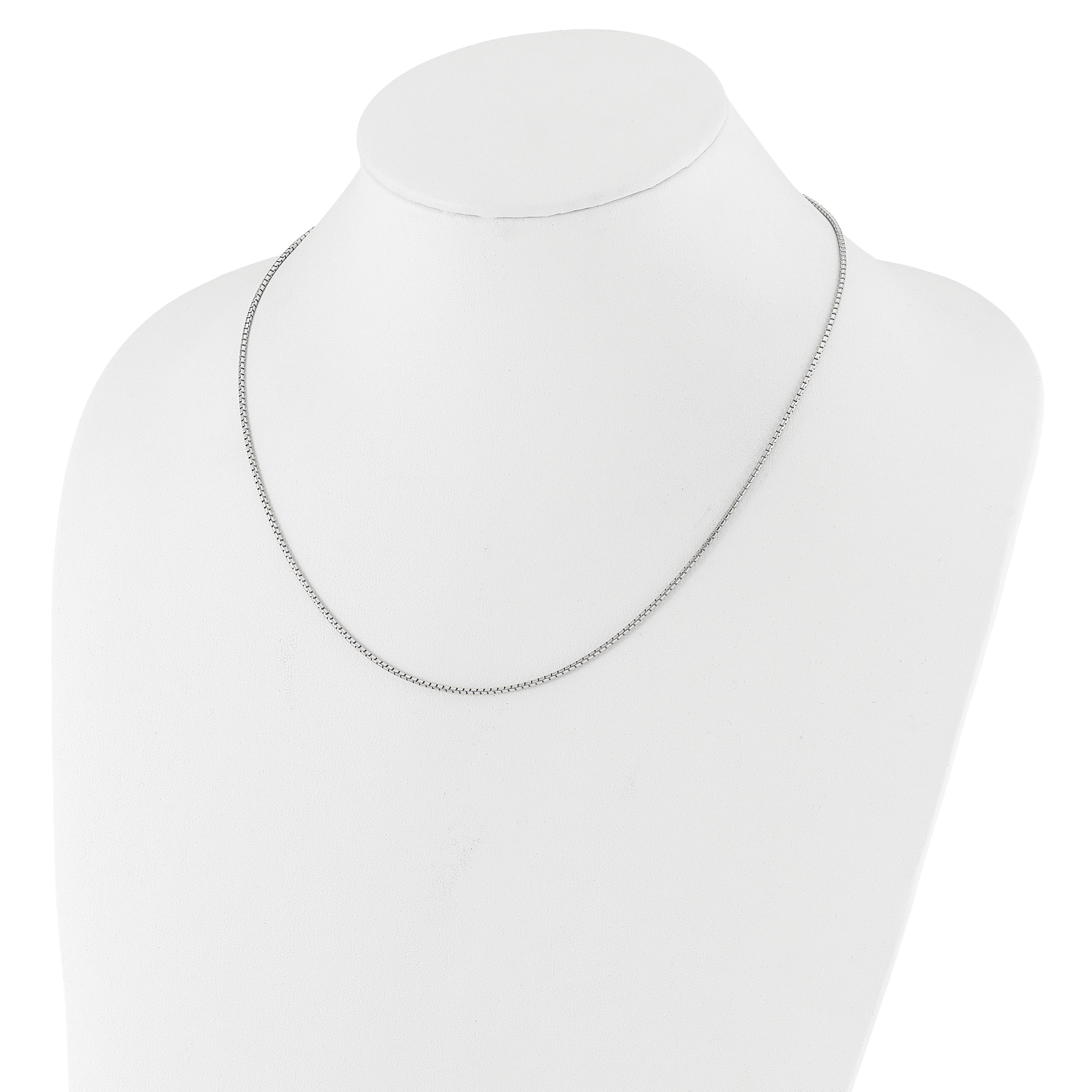 Sterling Silver RH-plated Adjustable 1.5mm Round Box Chain