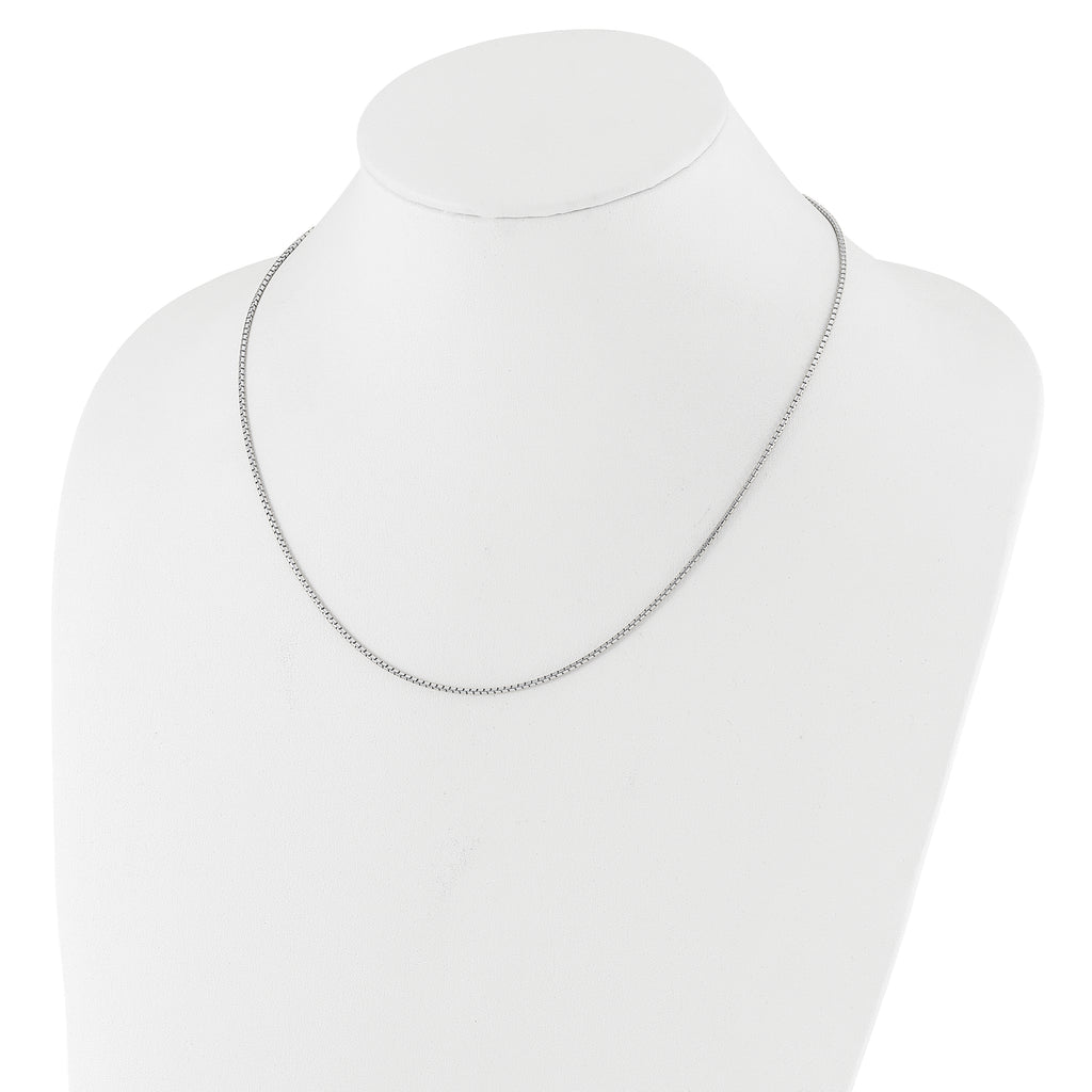 Sterling Silver RH-plated Adjustable 1.5mm Round Box Chain