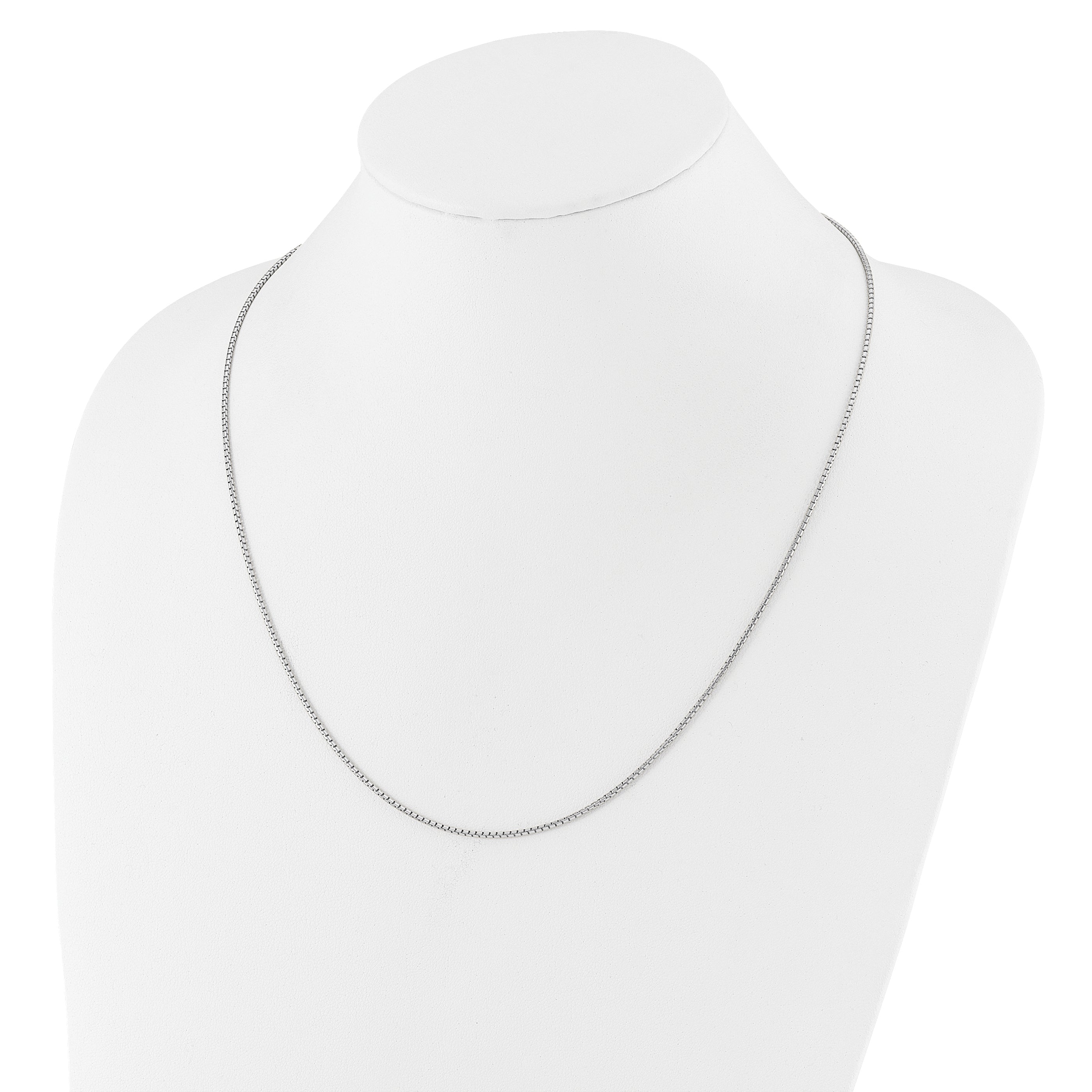 Sterling Silver RH-plated Adjustable 1.5mm Round Box Chain