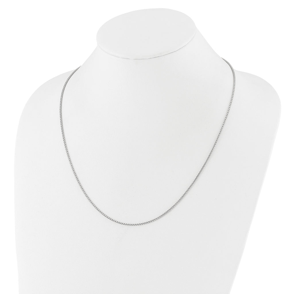 Sterling Silver RH-plated Adjustable 1.5mm Round Box Chain