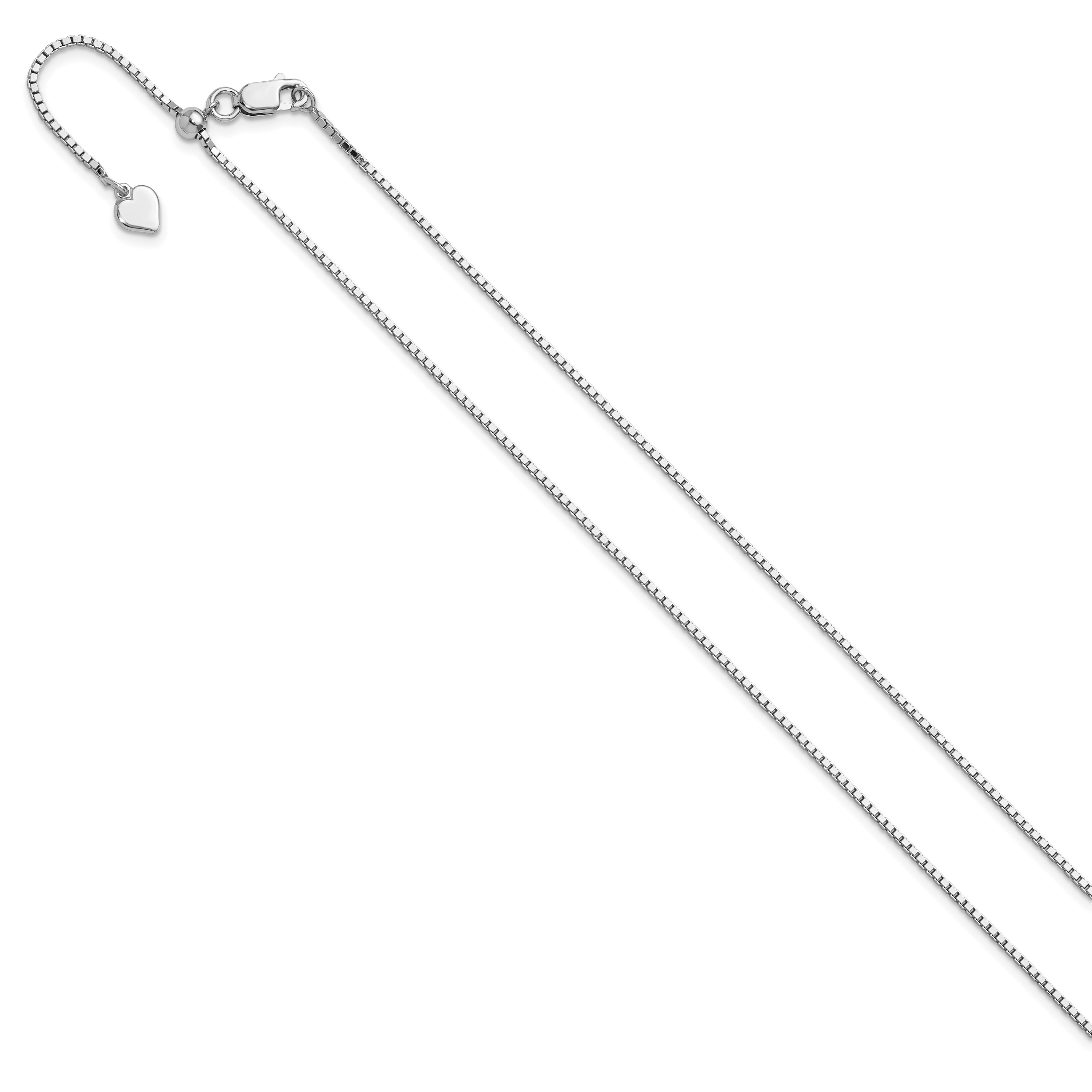 Sterling Silver RH-plated Adjustable 1.15mm Box Chain Secondary image