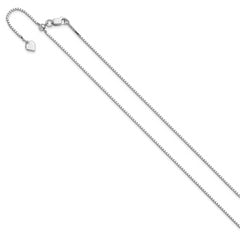 Sterling Silver RH-plated Adjustable 1.15mm Box Chain