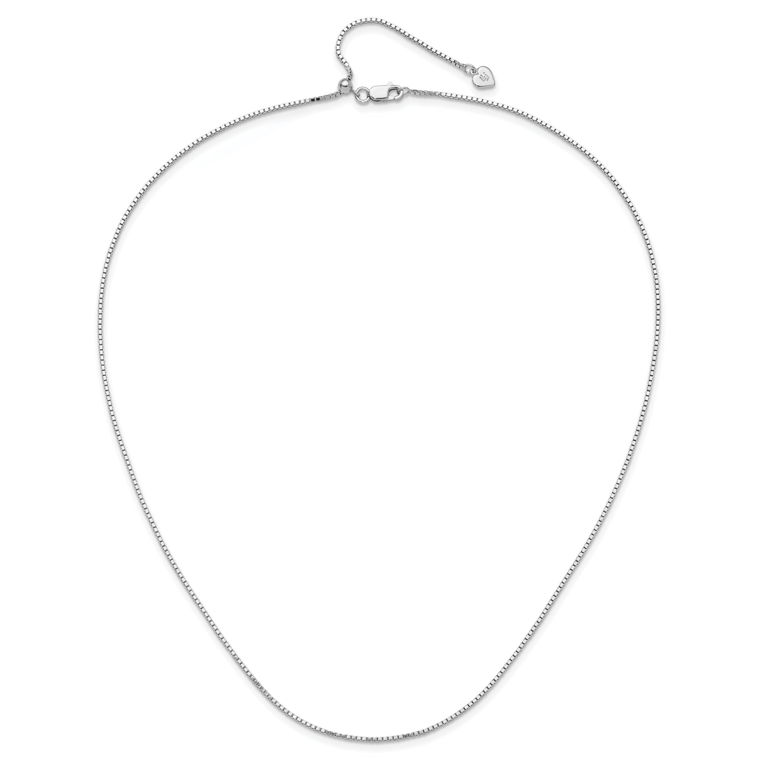 Sterling Silver RH-plated Adjustable 1.15mm Box Chain