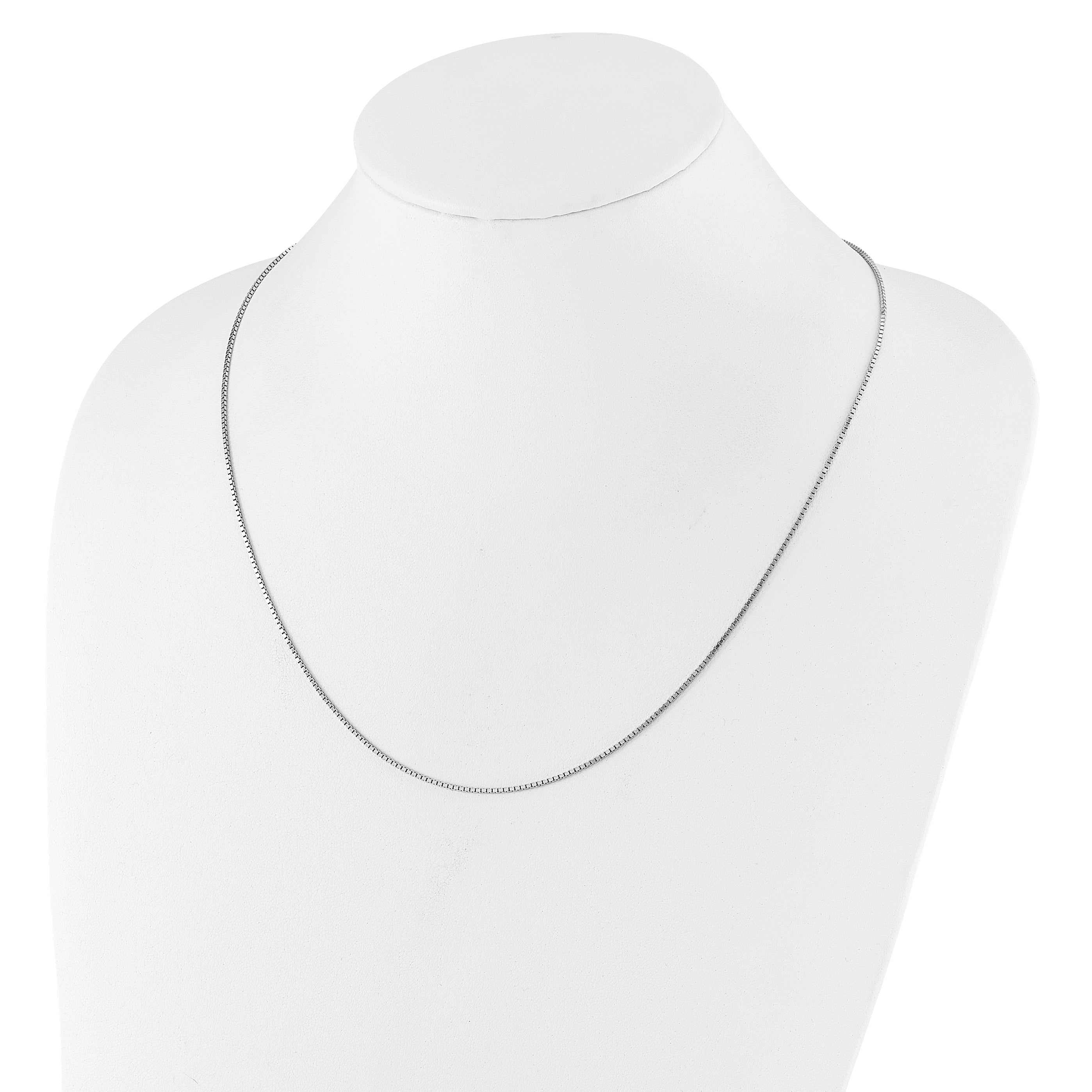 Sterling Silver RH-plated Adjustable 1.15mm Box Chain