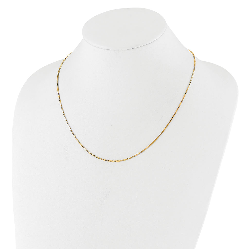 Sterling Silver Gold-plated Adjustable 1.15mm Box Chain
