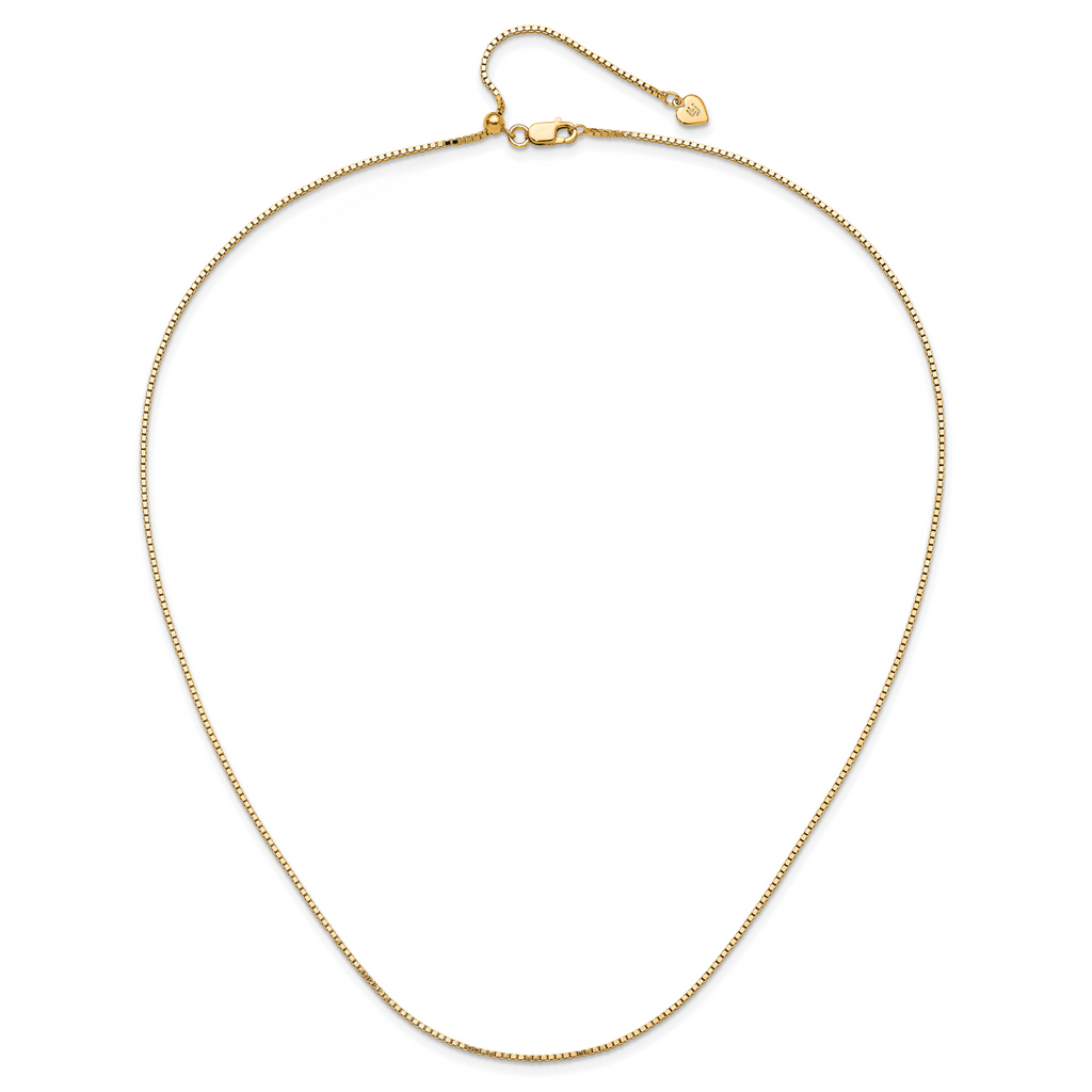 Sterling Silver Gold-plated Adjustable 1.15mm Box Chain