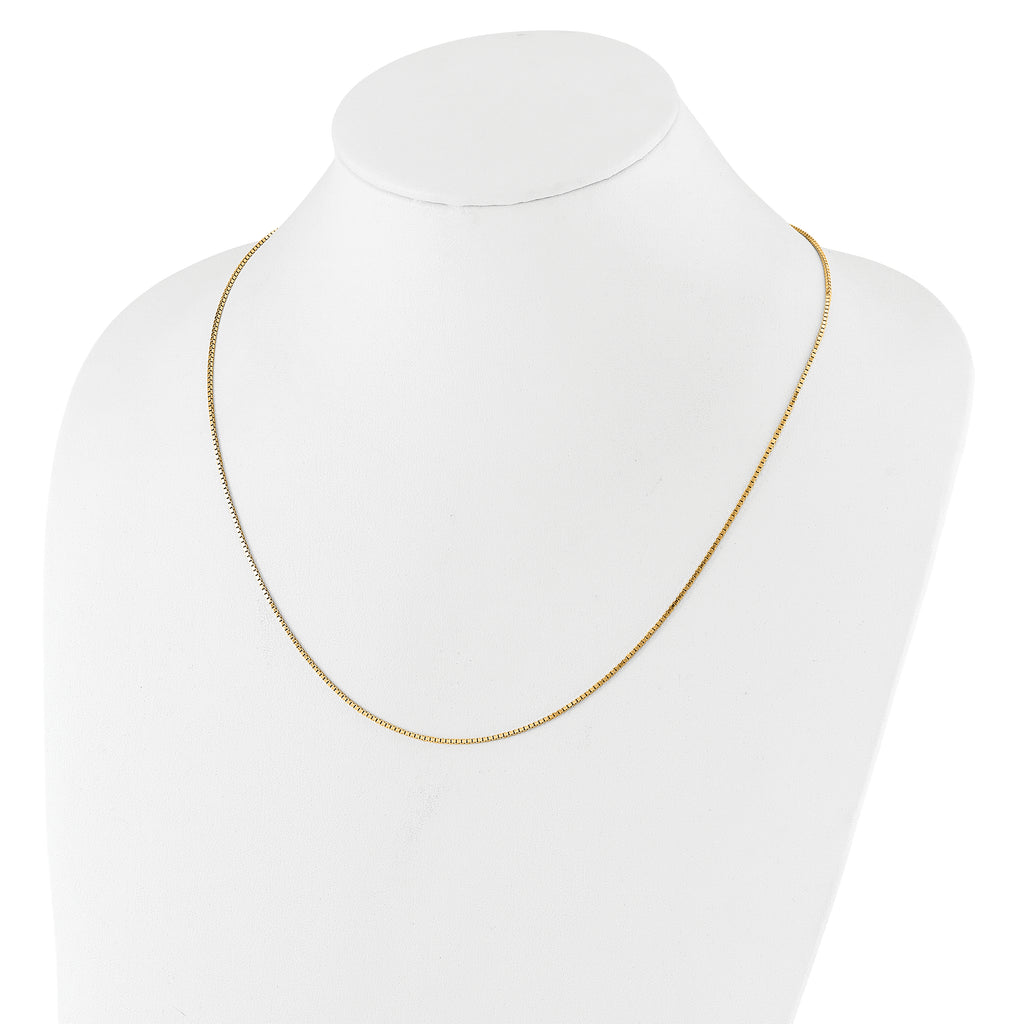 Sterling Silver Gold-plated Adjustable 1.15mm Box Chain