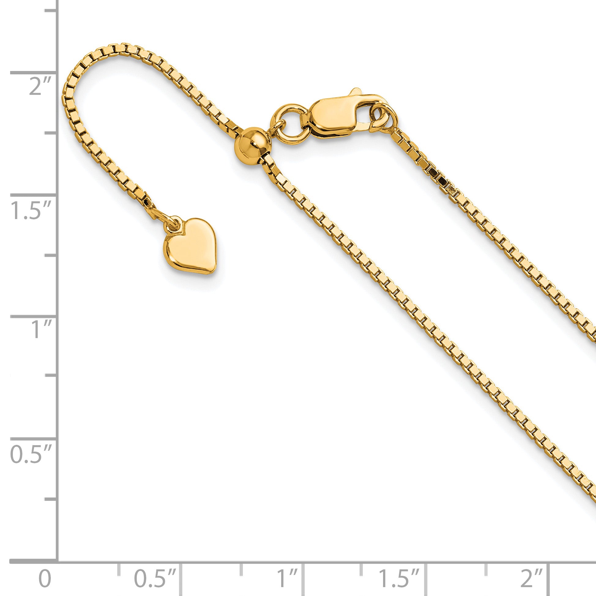 Sterling Silver Gold-plated Adjustable 1.15mm Box Chain