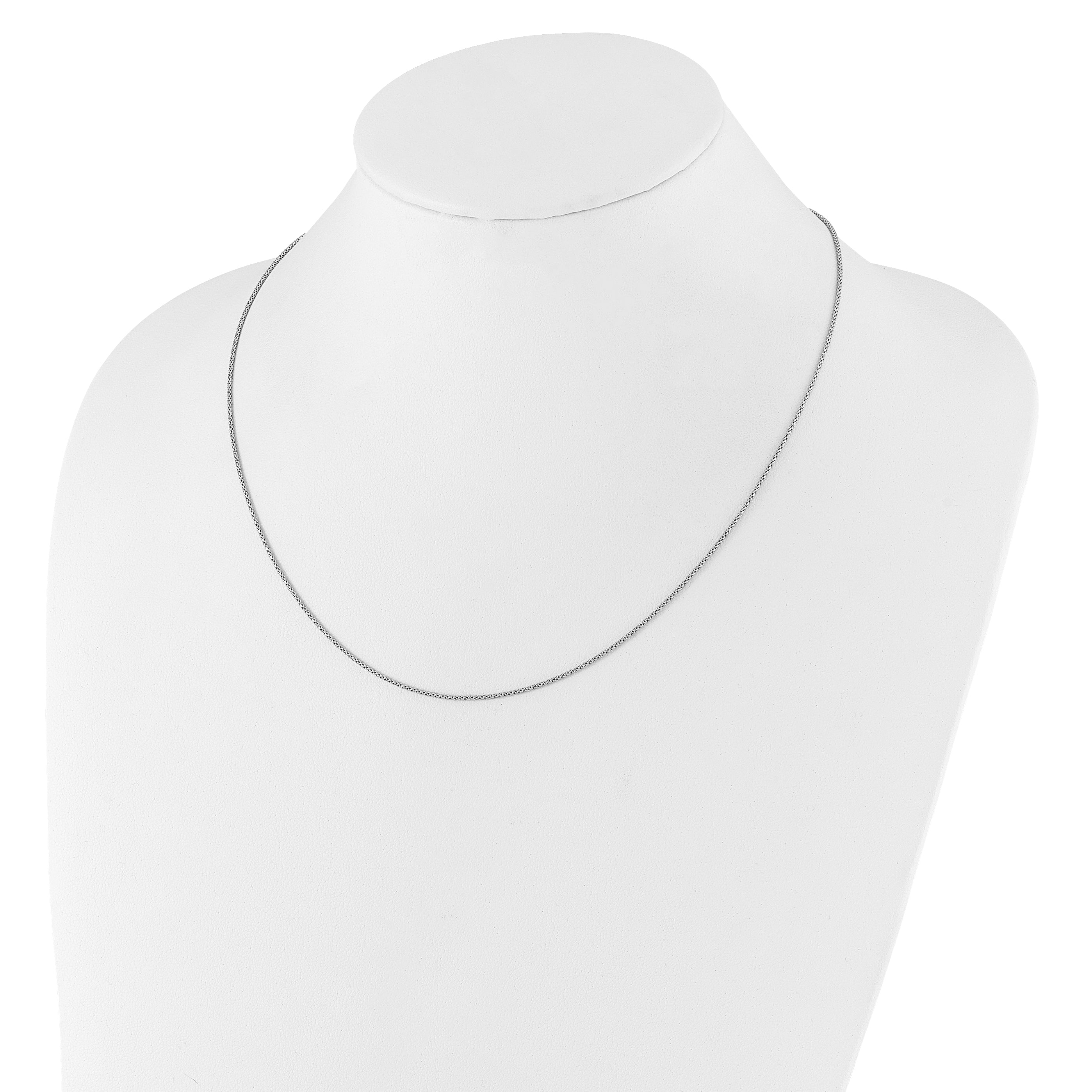 Sterling Silver RH-plated Adjustable 1.2mm Popcorn Chain