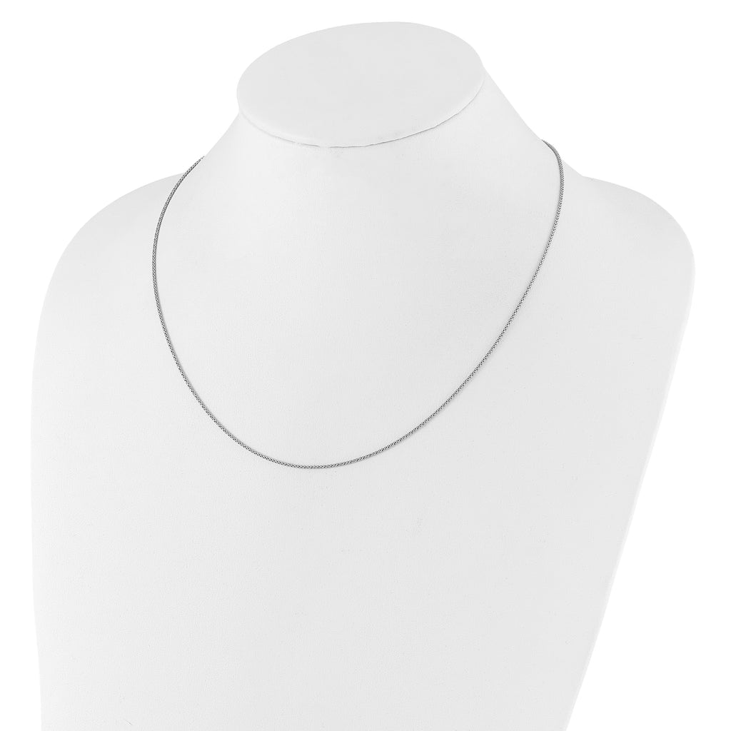 Sterling Silver RH-plated Adjustable 1.2mm Popcorn Chain
