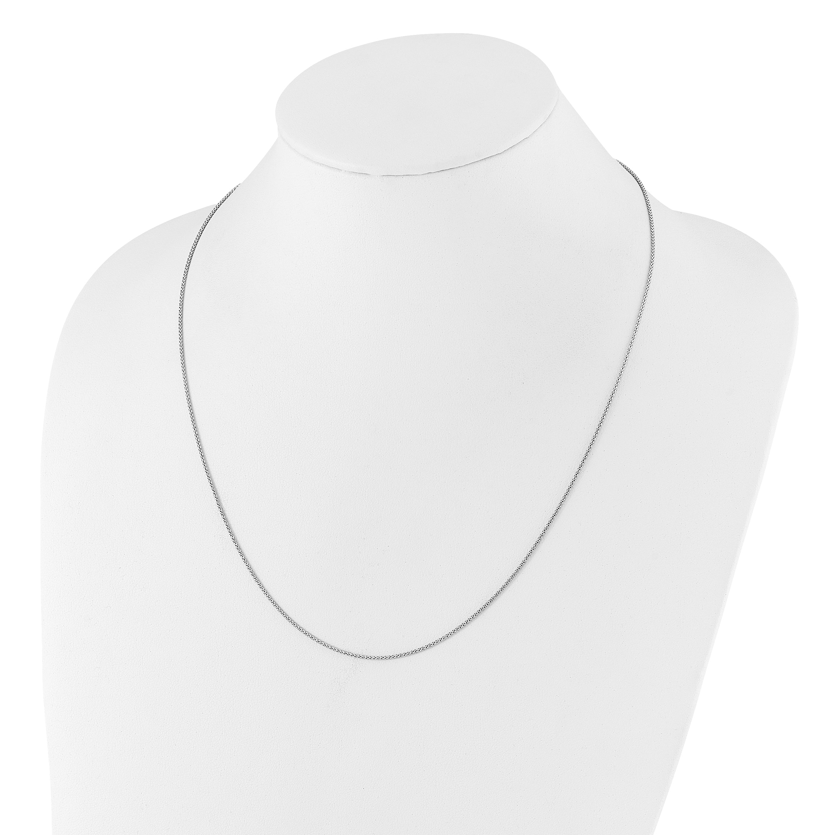 Sterling Silver RH-plated Adjustable 1.2mm Popcorn Chain