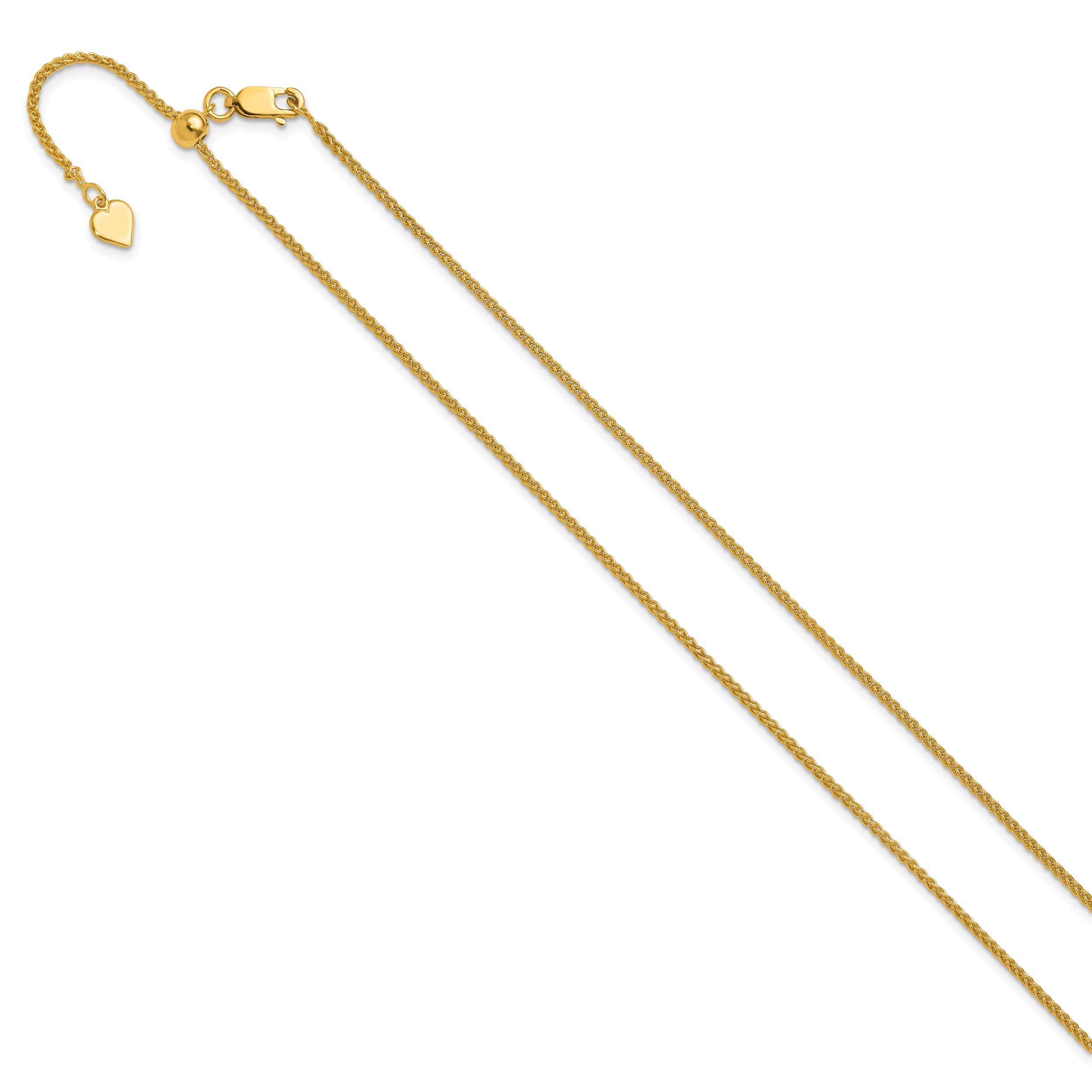 Adjustable Spiga Chain in Gold-Plated Sterling Silver, 1.5mm Secondary image