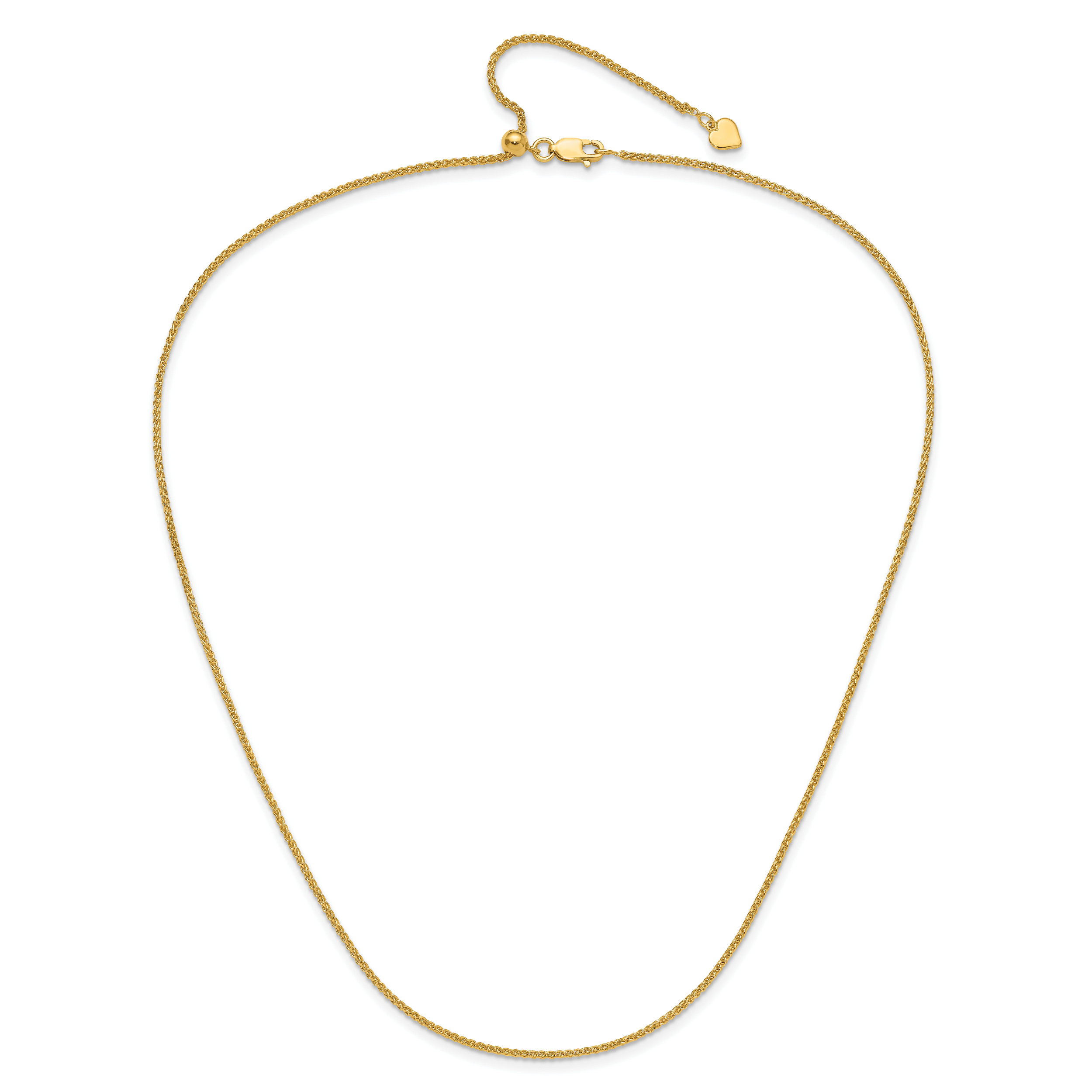 Sterling Silver Gold-plated Adjustable 1.5mm Spiga Chain