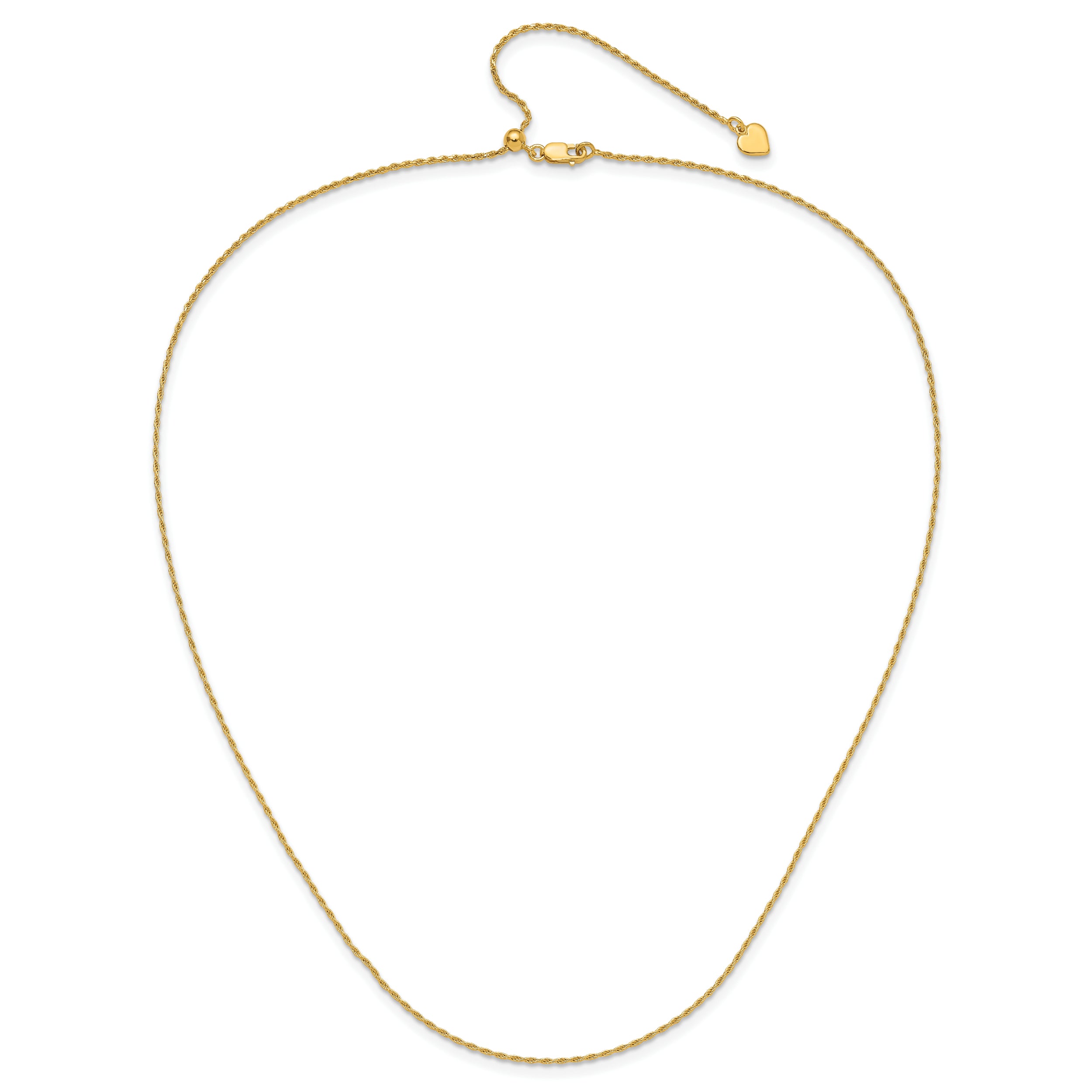 Sterling Silver Gold-plated Adjustable 1.2mm D/C Rope Chain