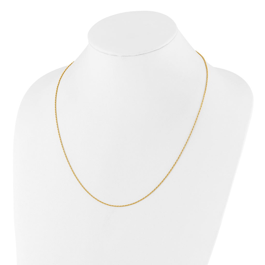 Sterling Silver Gold-plated Adjustable 1.2mm D/C Rope Chain