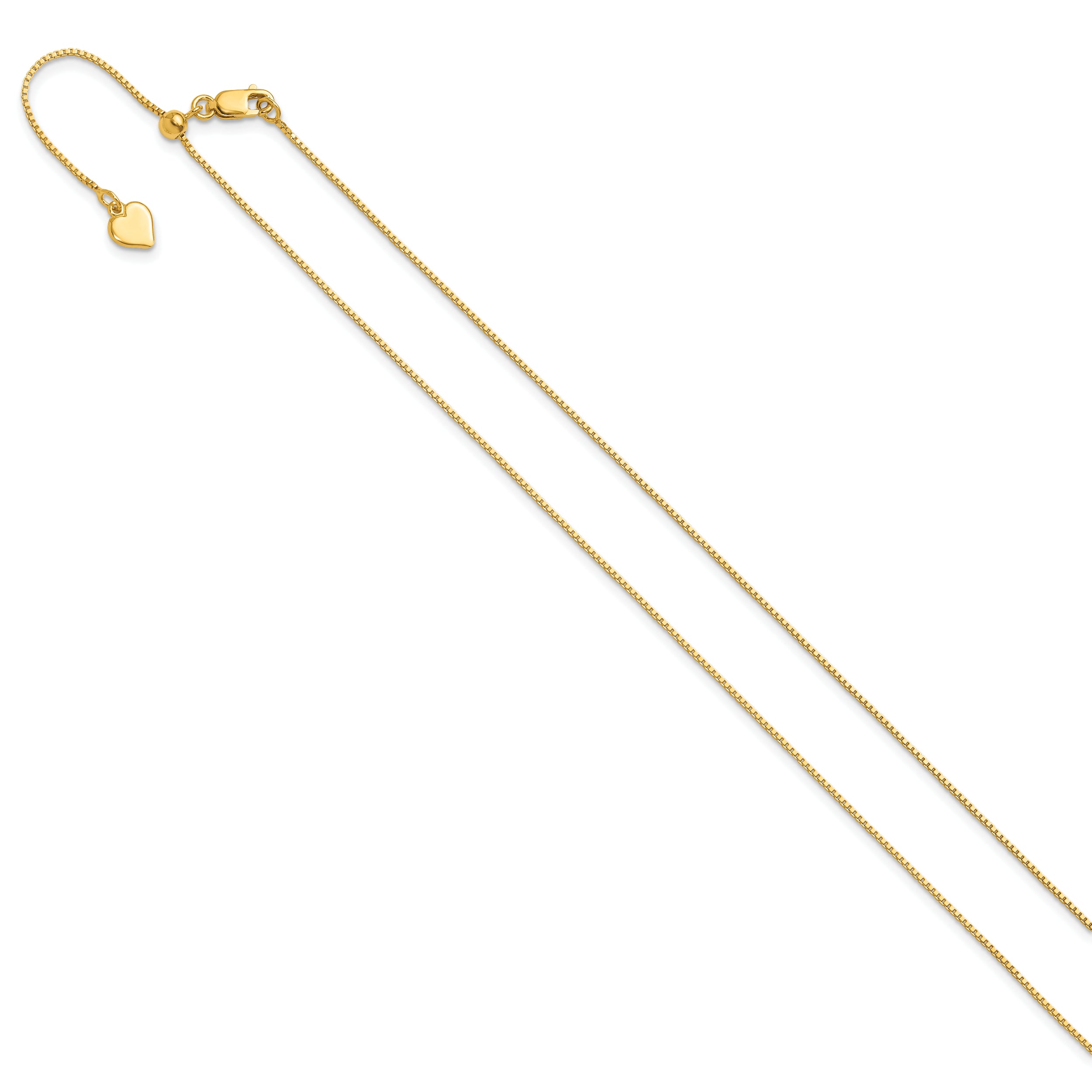 Sterling Silver Gold-plated Adjustable .85mm Box Chain