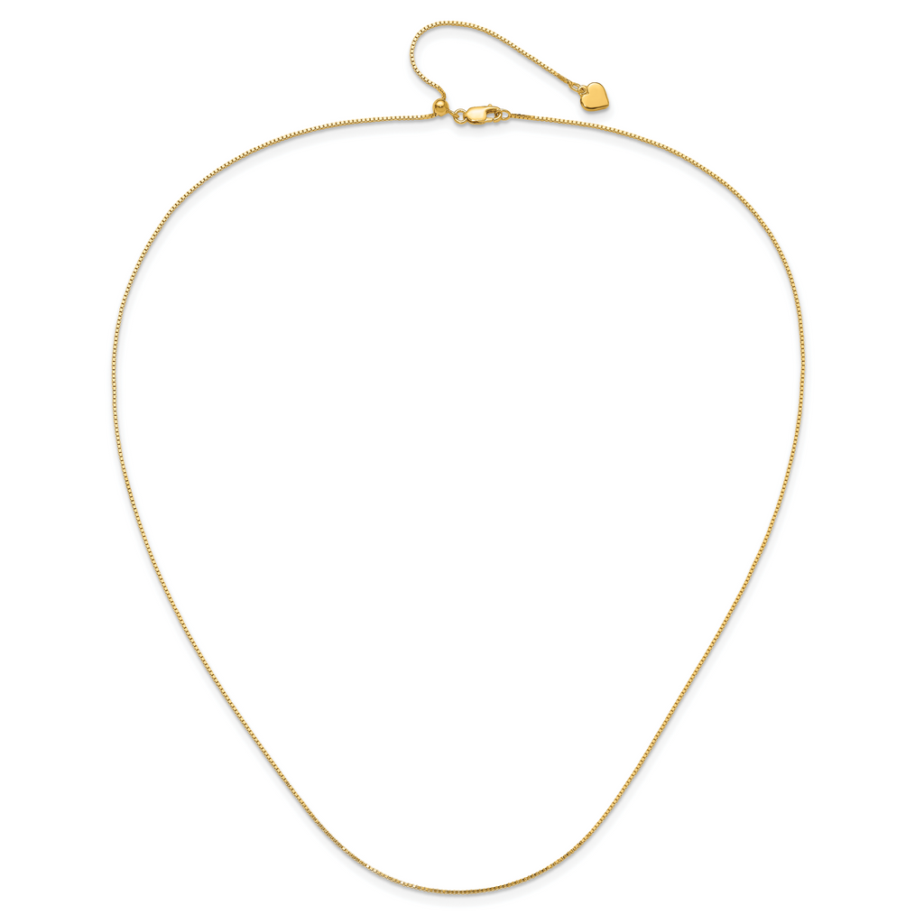 Sterling Silver Gold-plated Adjustable .85mm Box Chain