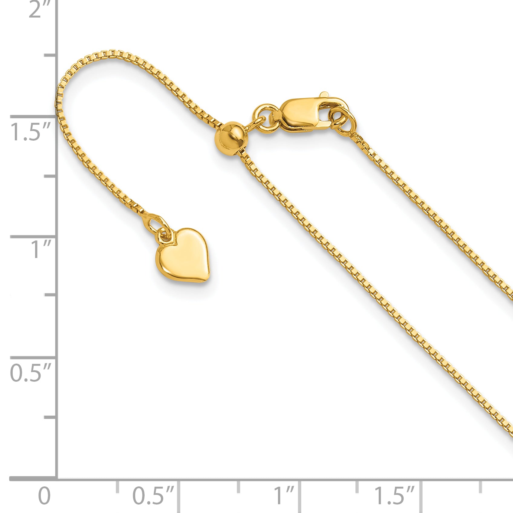 Sterling Silver Gold-plated Adjustable .85mm Box Chain