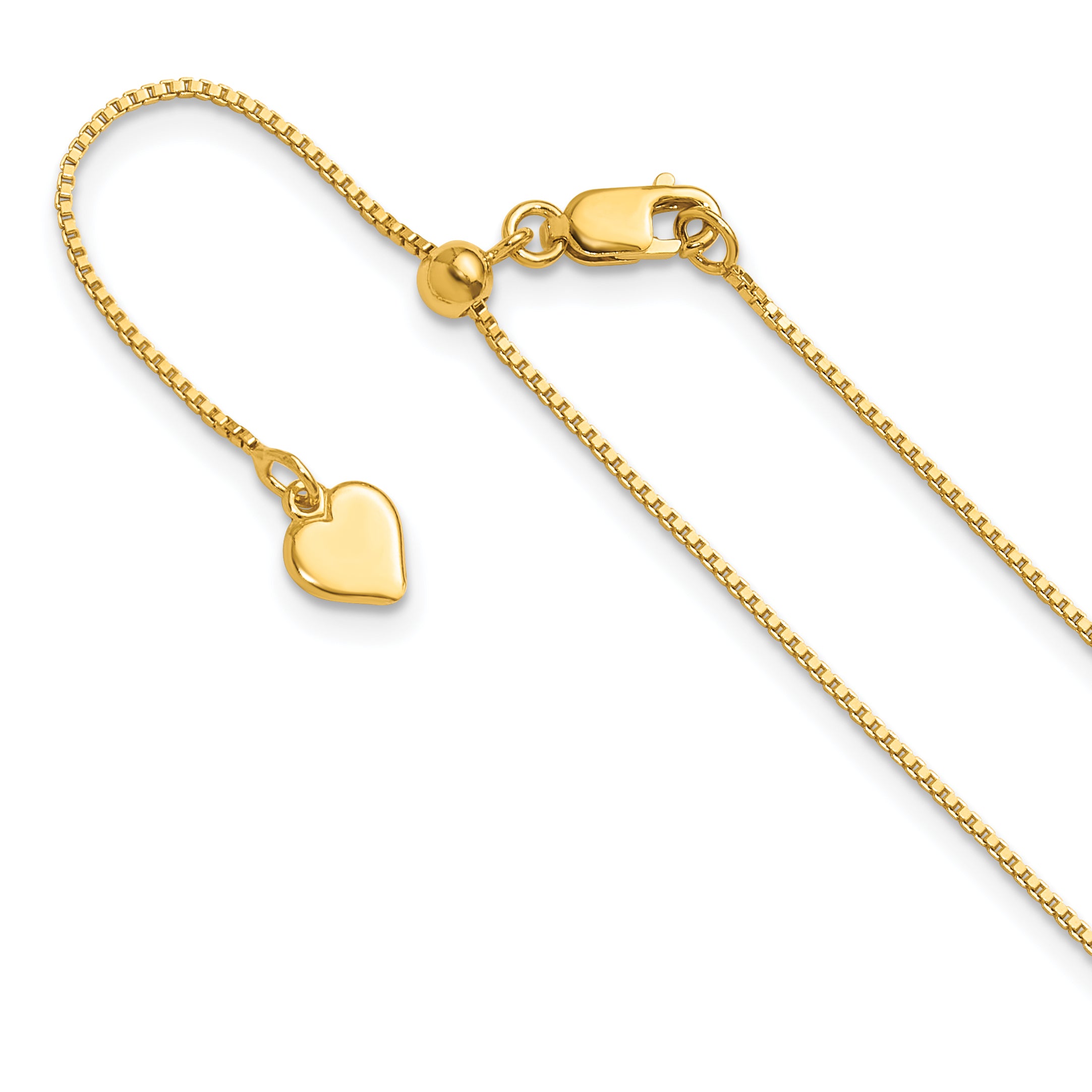 Sterling Silver Gold-plated Adjustable .85mm Box Chain Main image