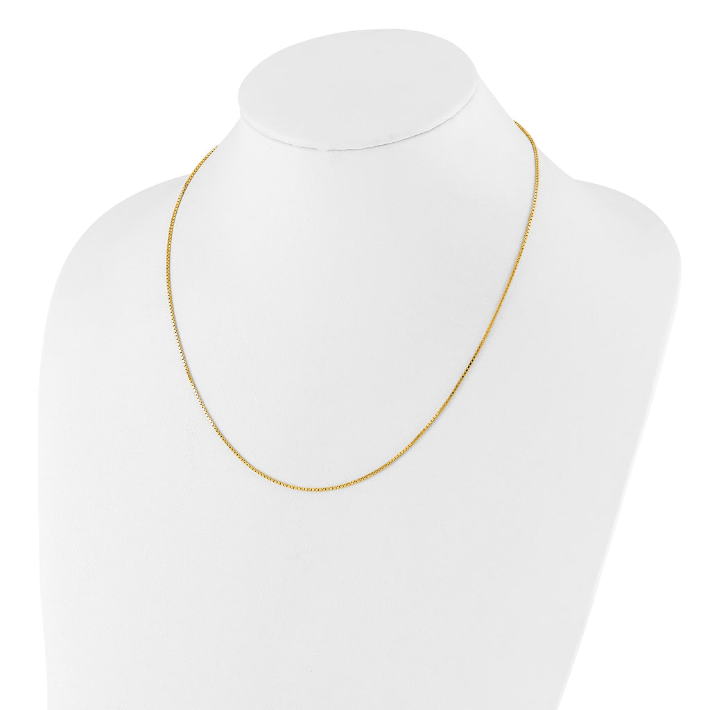 Sterling Silver Gold-plated Adjustable 1.1mm Box Chain