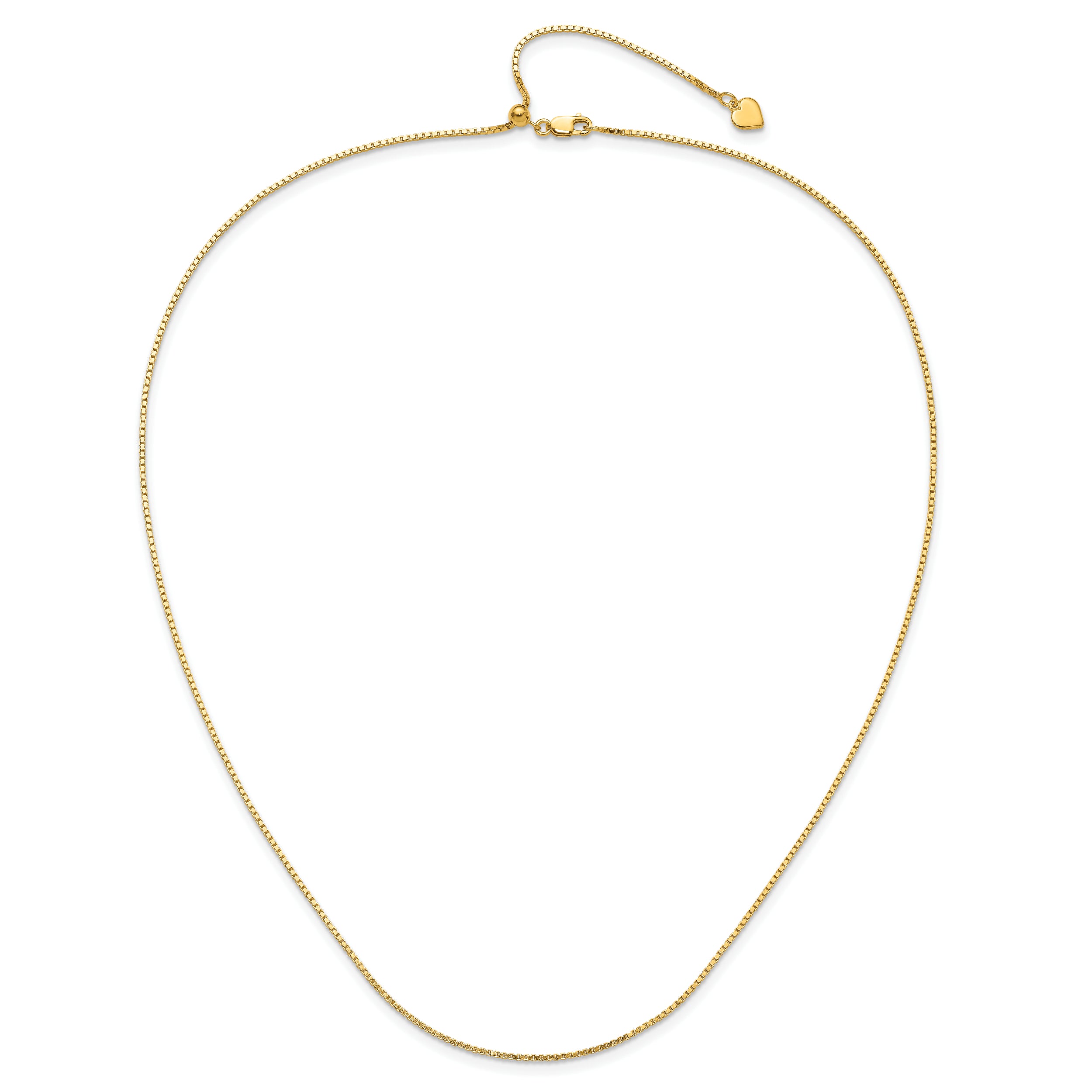 Sterling Silver Gold-plated Adjustable 1.1mm Box Chain