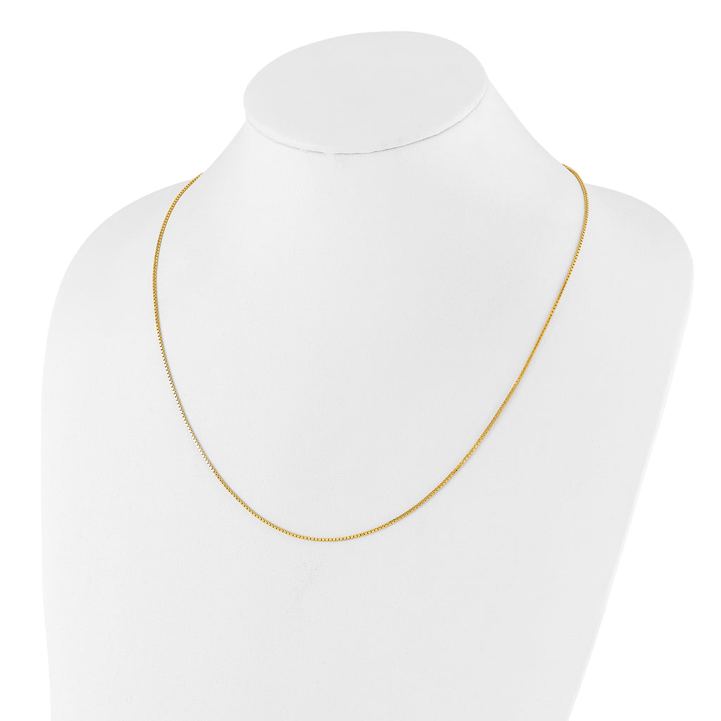 Sterling Silver Gold-plated Adjustable 1.1mm Box Chain