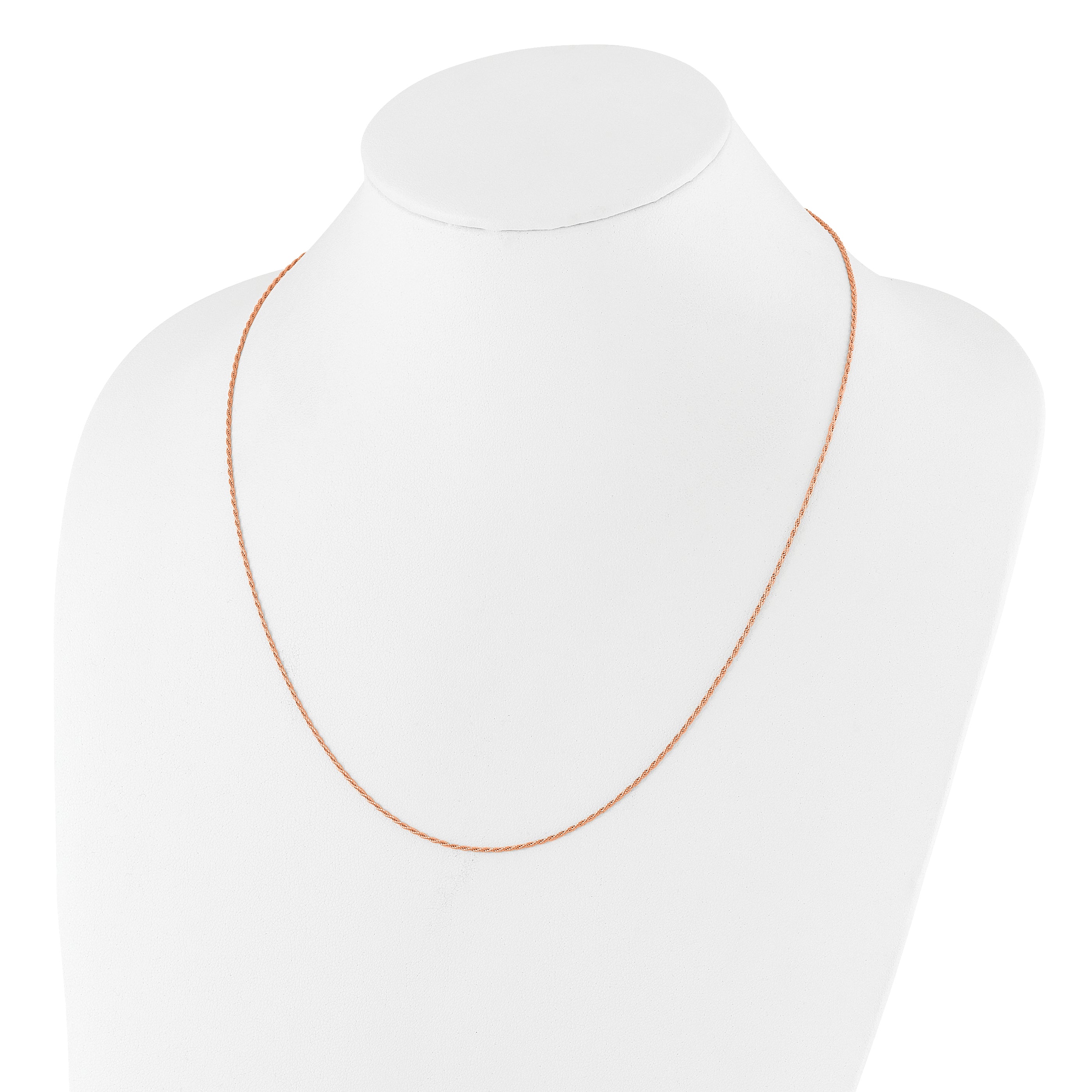 Sterling Silver Rose Gold-plated Adjustable 1.2mm D/C Rope Chain