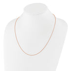 Sterling Silver Rose Gold-plated Adjustable 1.2mm D/C Rope Chain