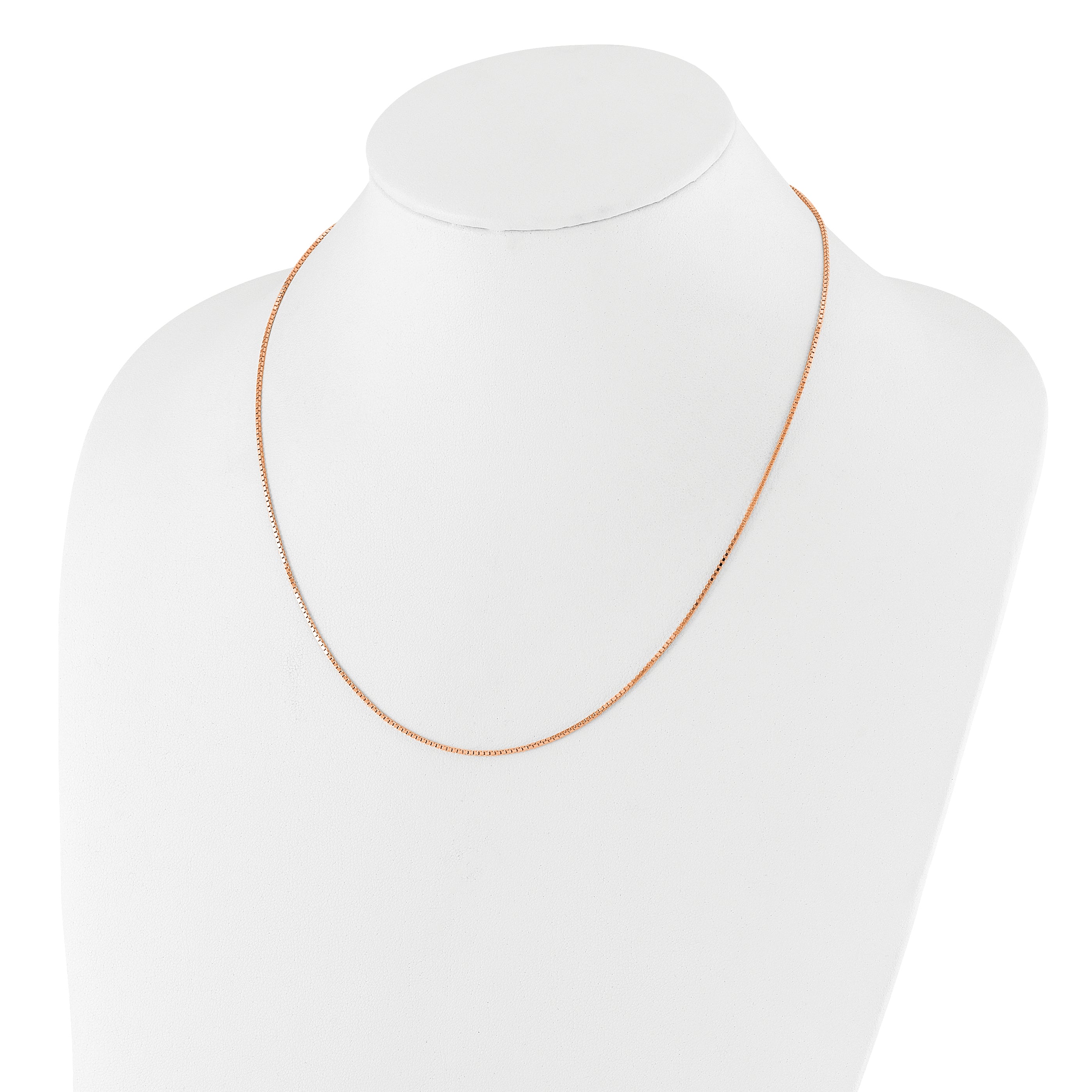 Sterling Silver Rose Gold-plated Adjustable 1.1mm Box Chain