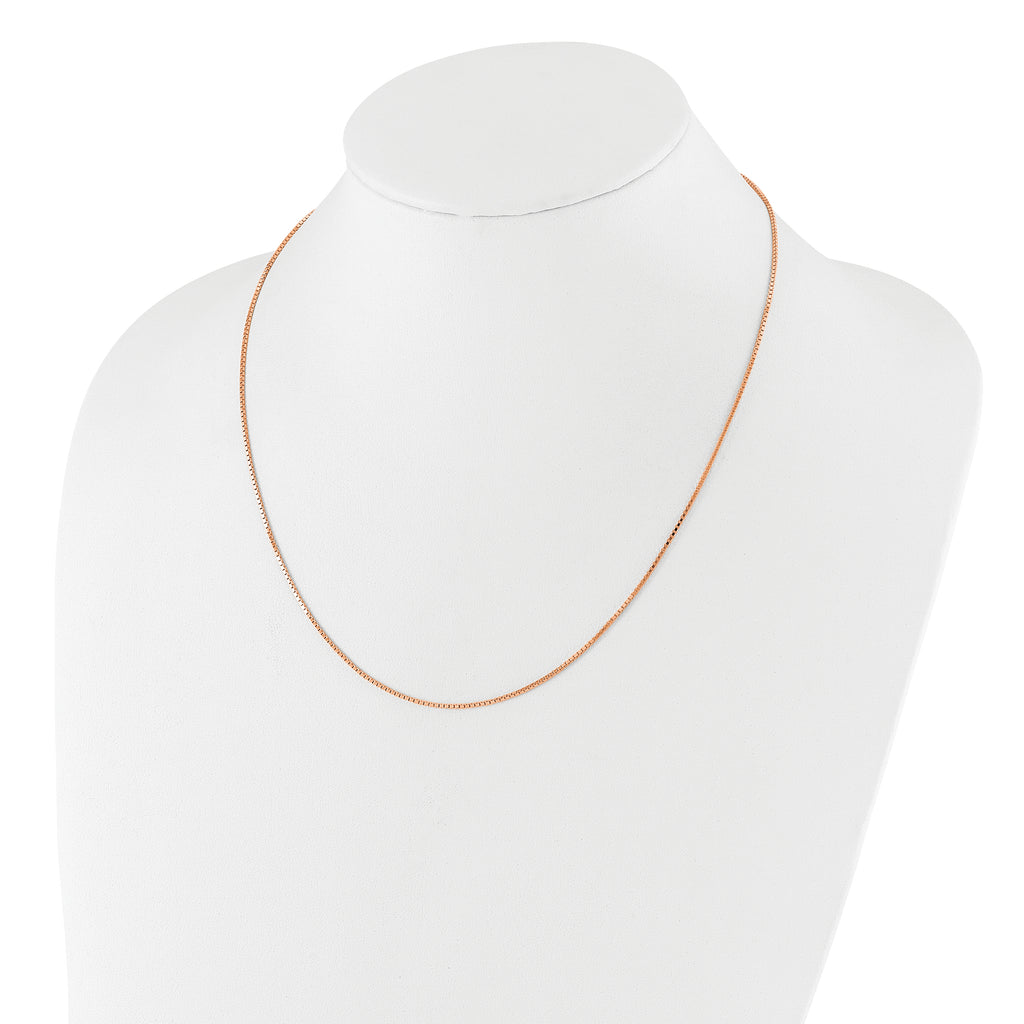 Sterling Silver Rose Gold-plated Adjustable 1.1mm Box Chain