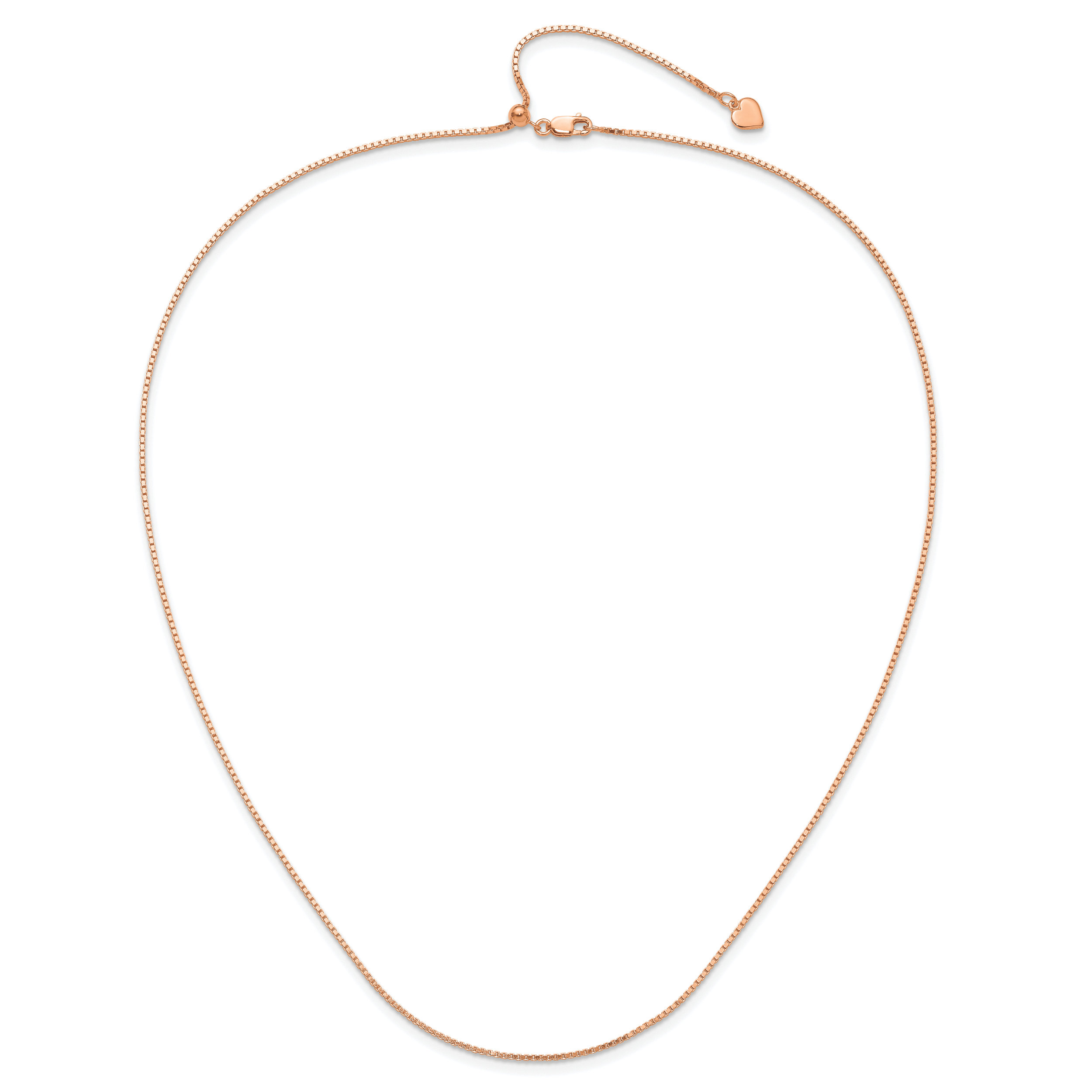 Sterling Silver Rose Gold-plated Adjustable 1.1mm Box Chain