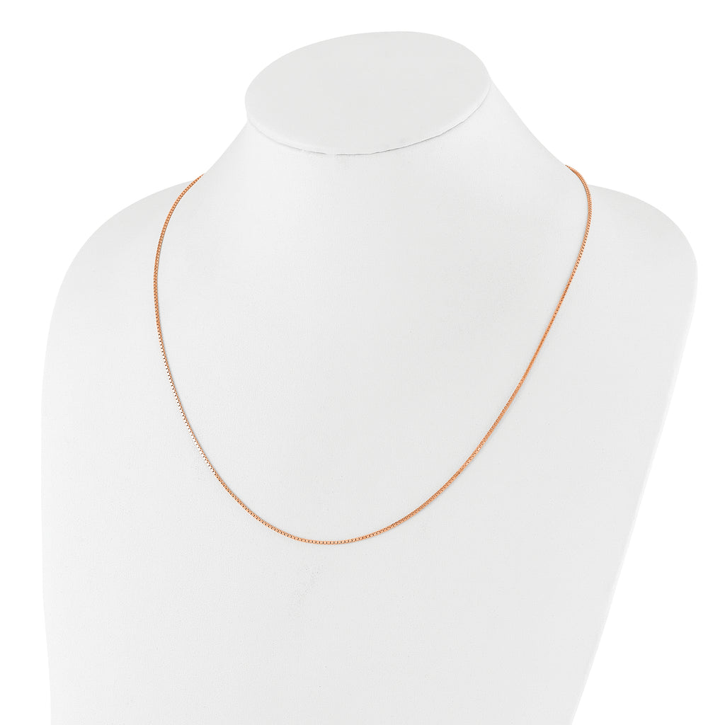 Sterling Silver Rose Gold-plated Adjustable 1.1mm Box Chain