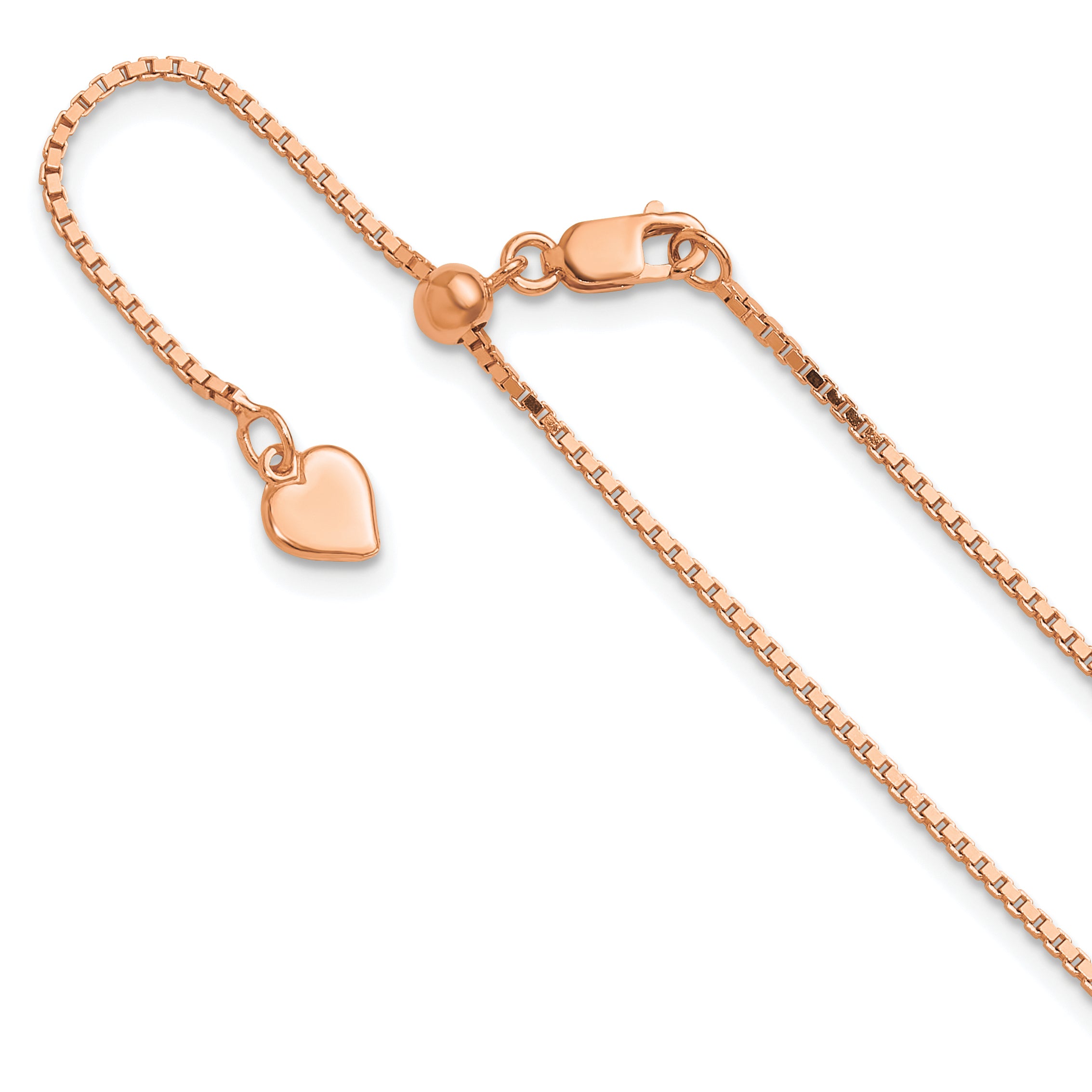 Sterling Silver Rose Gold-plated Adjustable 1.1mm Box Chain Main image