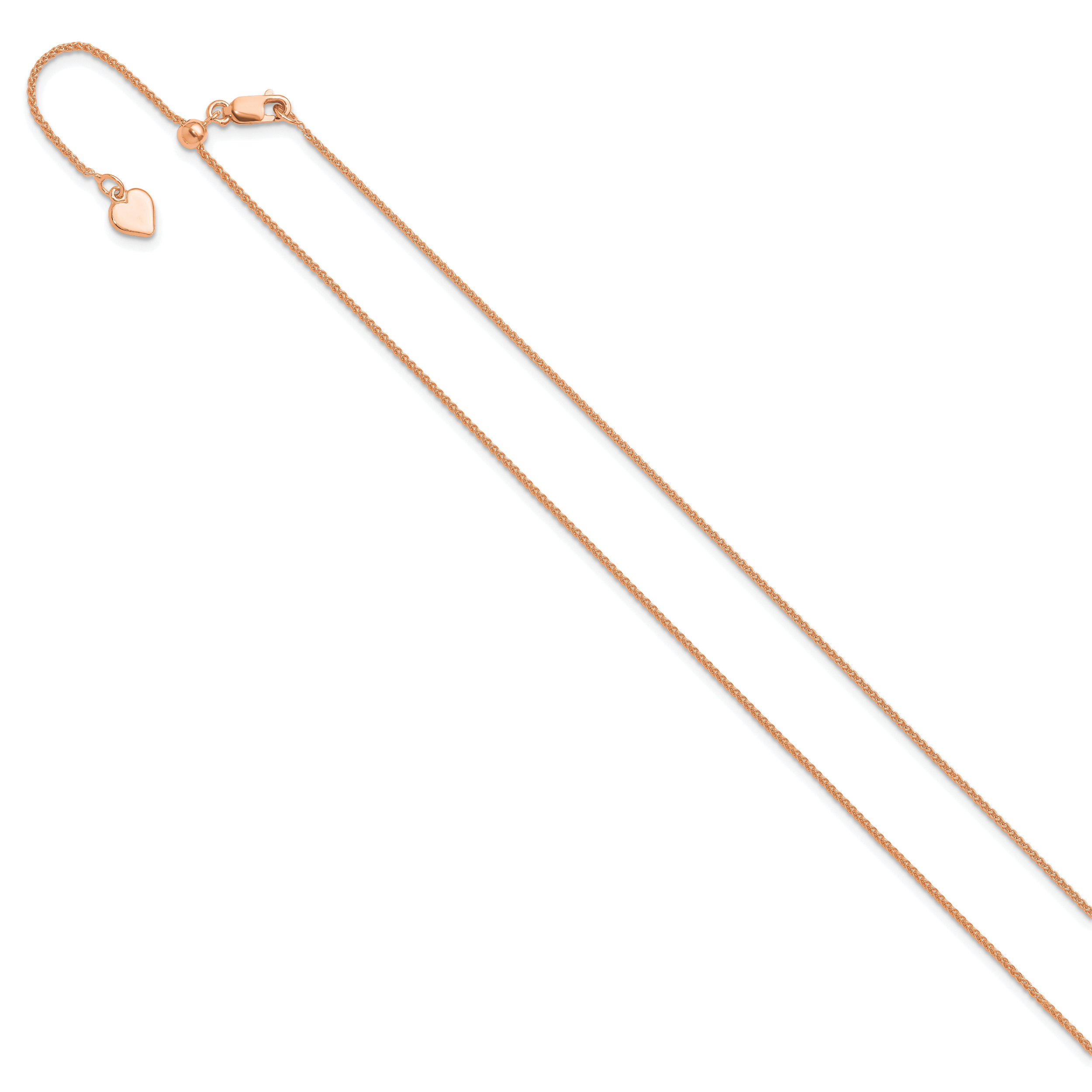 Adjustable Spiga Chain in Rose Gold-Plated Sterling Silver Secondary image
