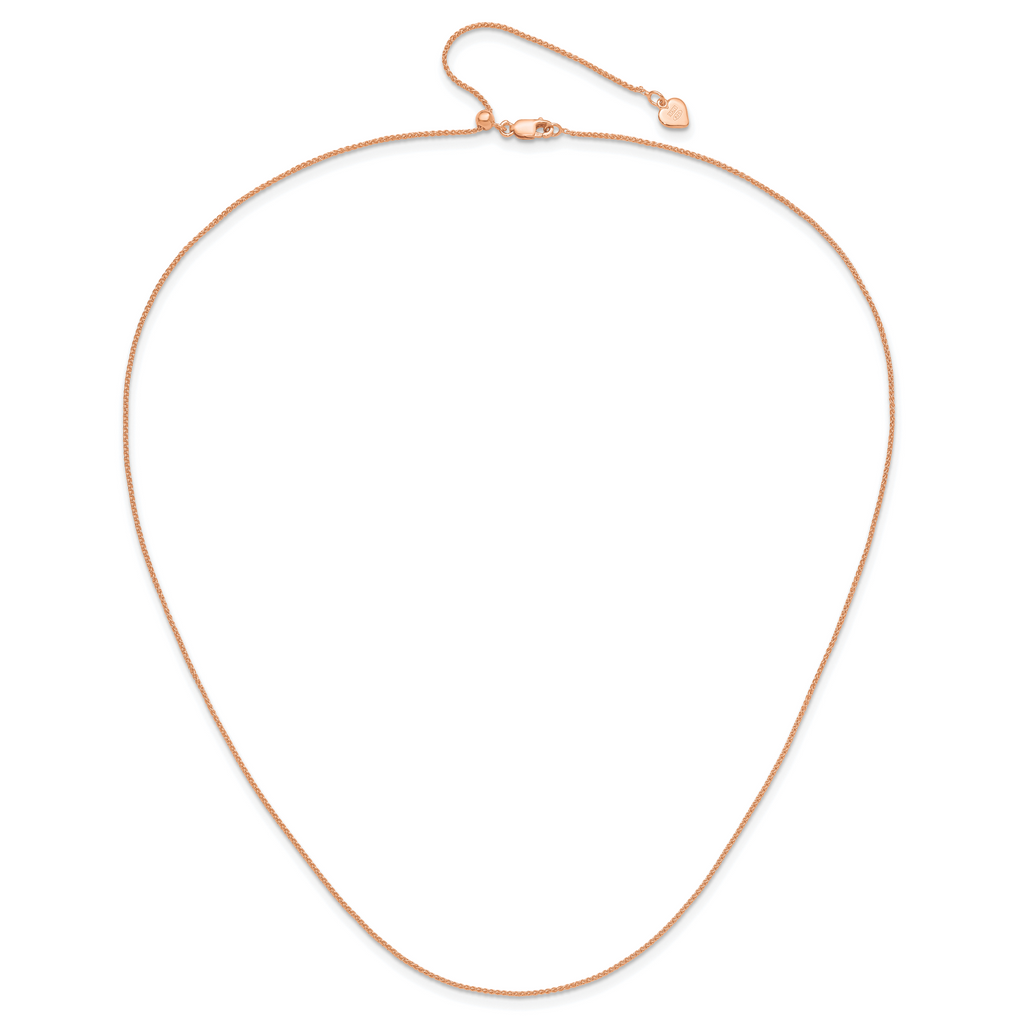 Sterling Silver Rose Gold-plated Adjustable 1mm Spiga Chain