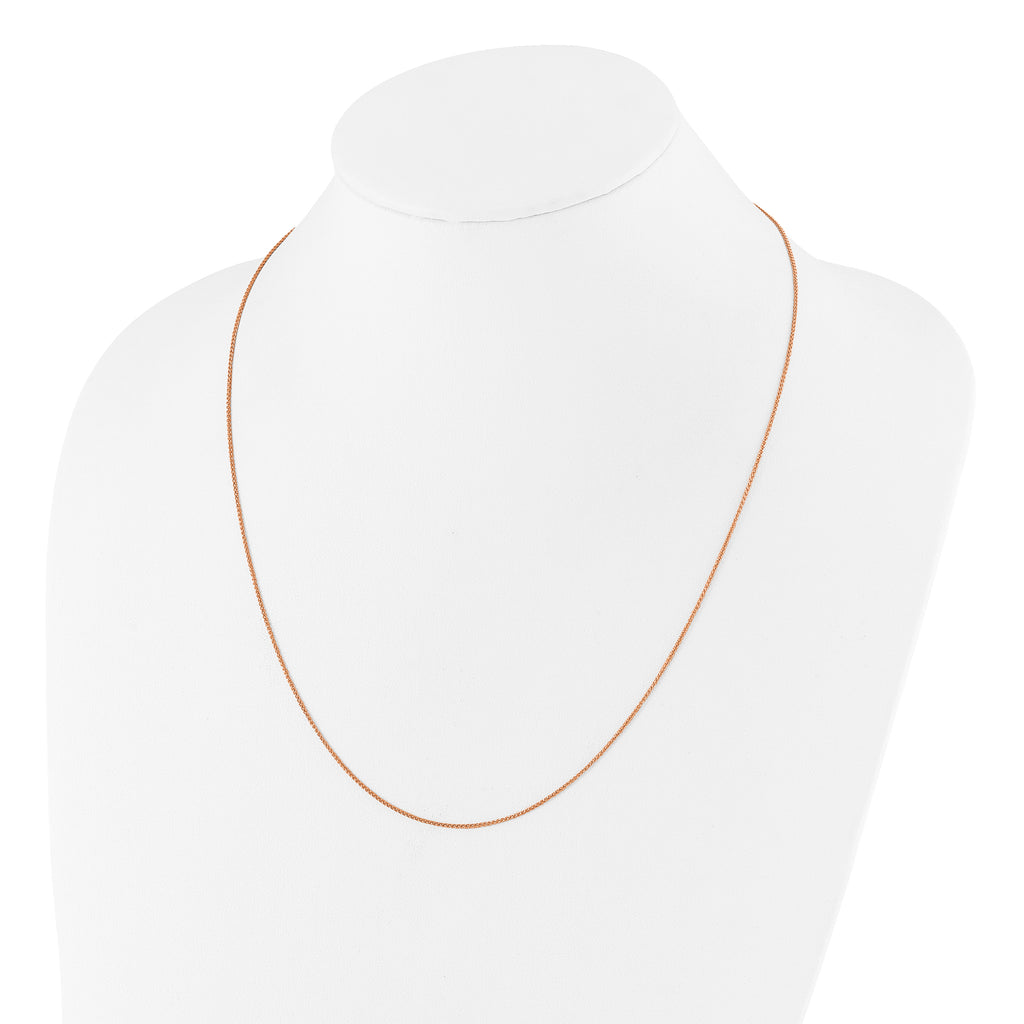 Sterling Silver Rose Gold-plated Adjustable 1mm Spiga Chain