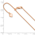 Sterling Silver Rose Gold-plated Adjustable 1mm Spiga Chain