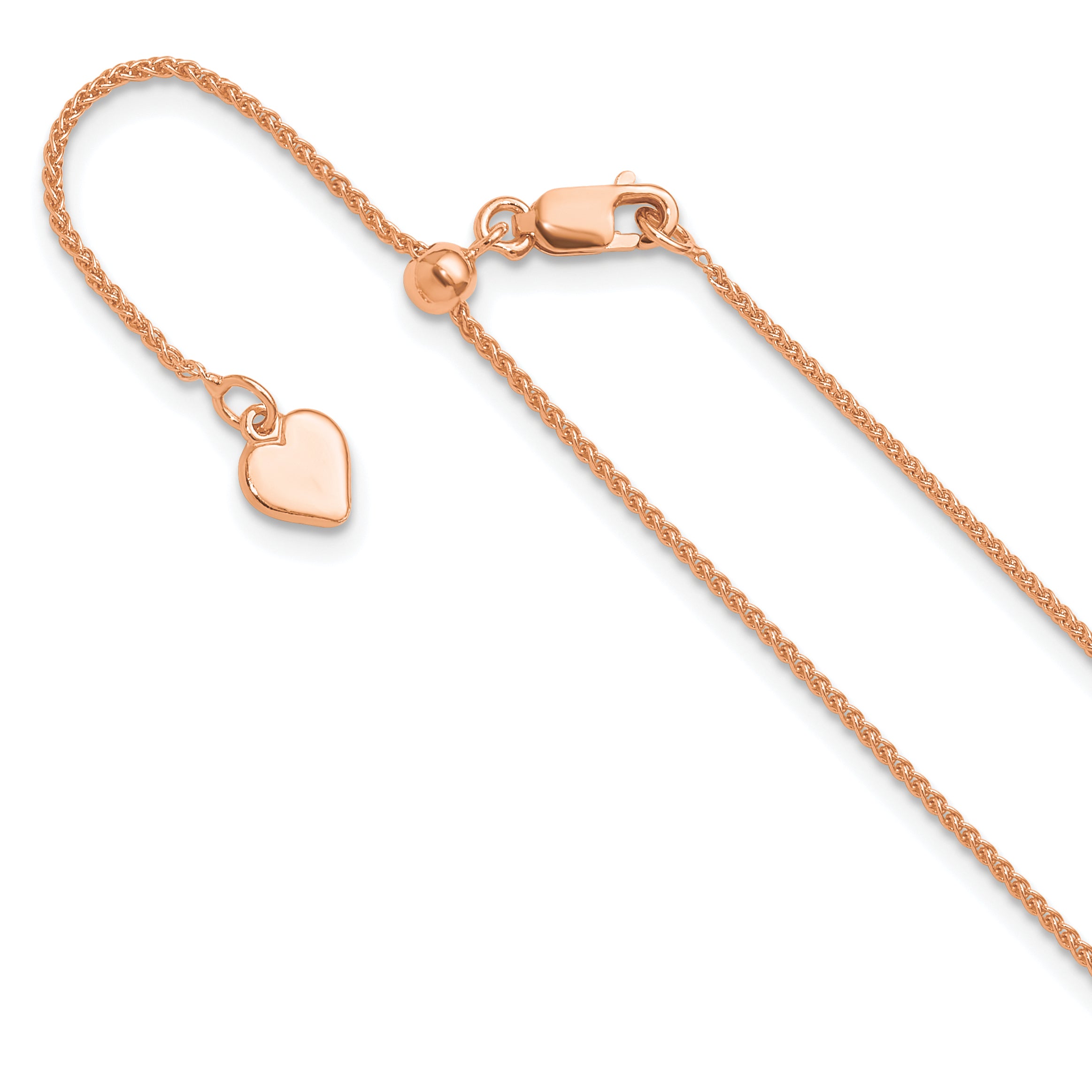 Sterling Silver Rose Gold-plated Adjustable 1mm Spiga Chain Main image