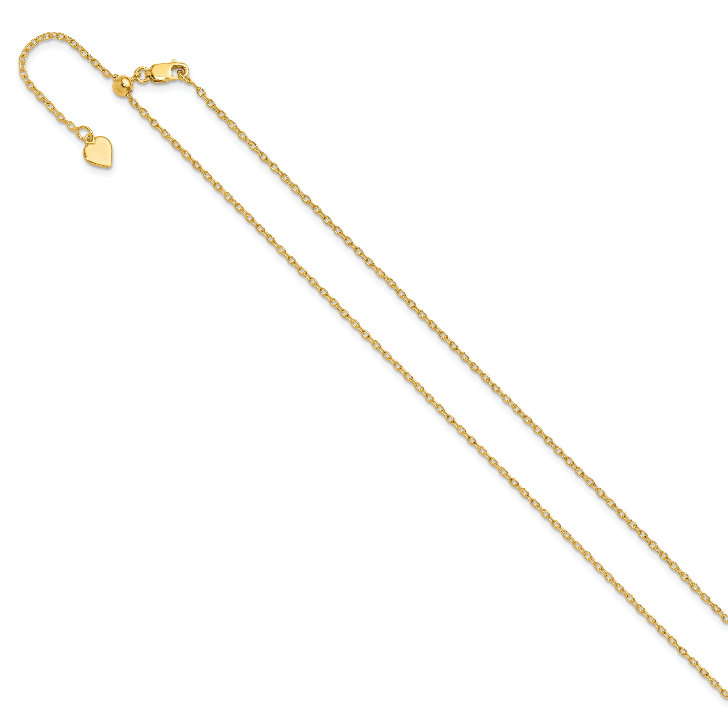 Sterling Silver Gold-plated Adjustable 1.4mm Cable Chain