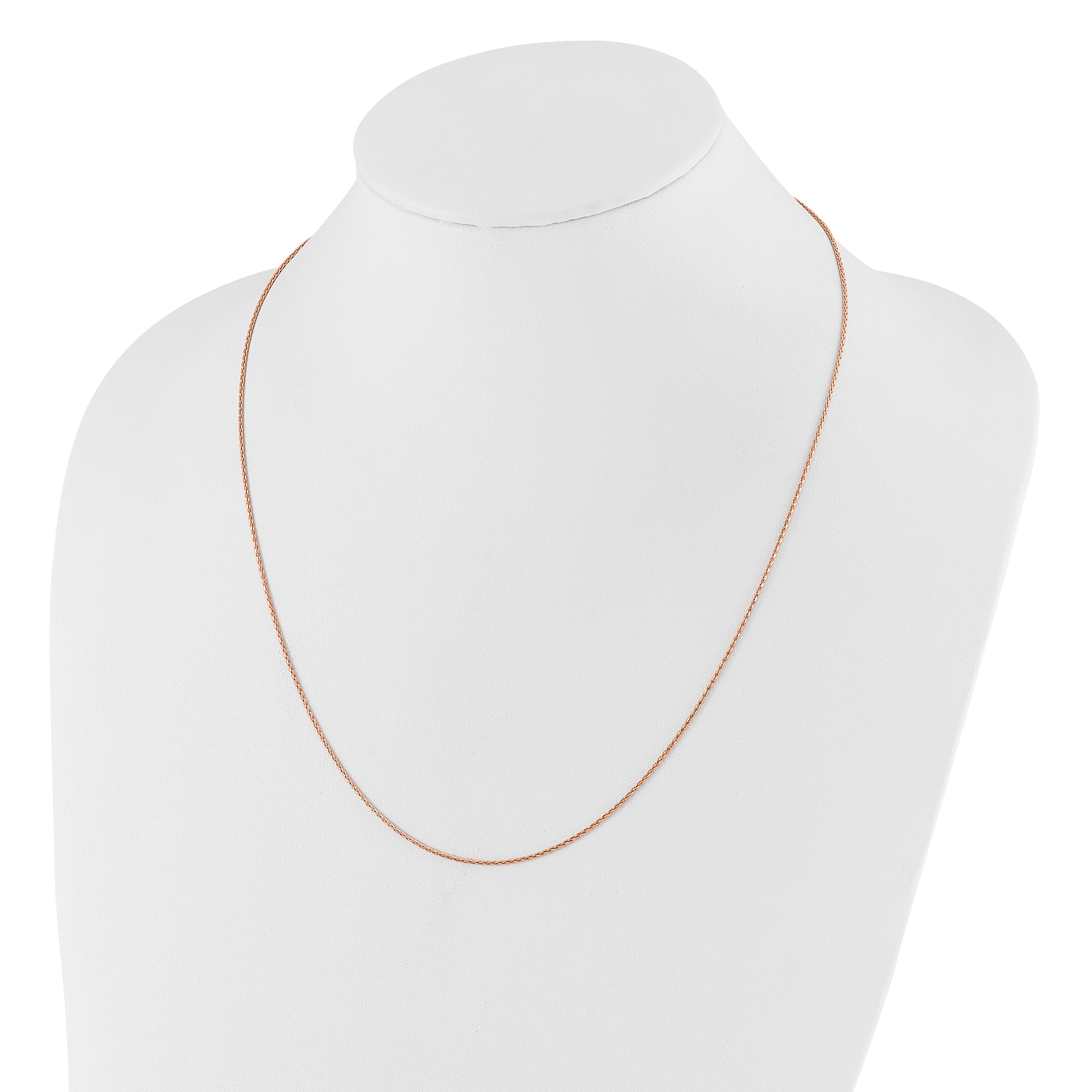 Sterling Silver Rose Gold-plated Adjustable 1.1mm D/C Spiga Chain
