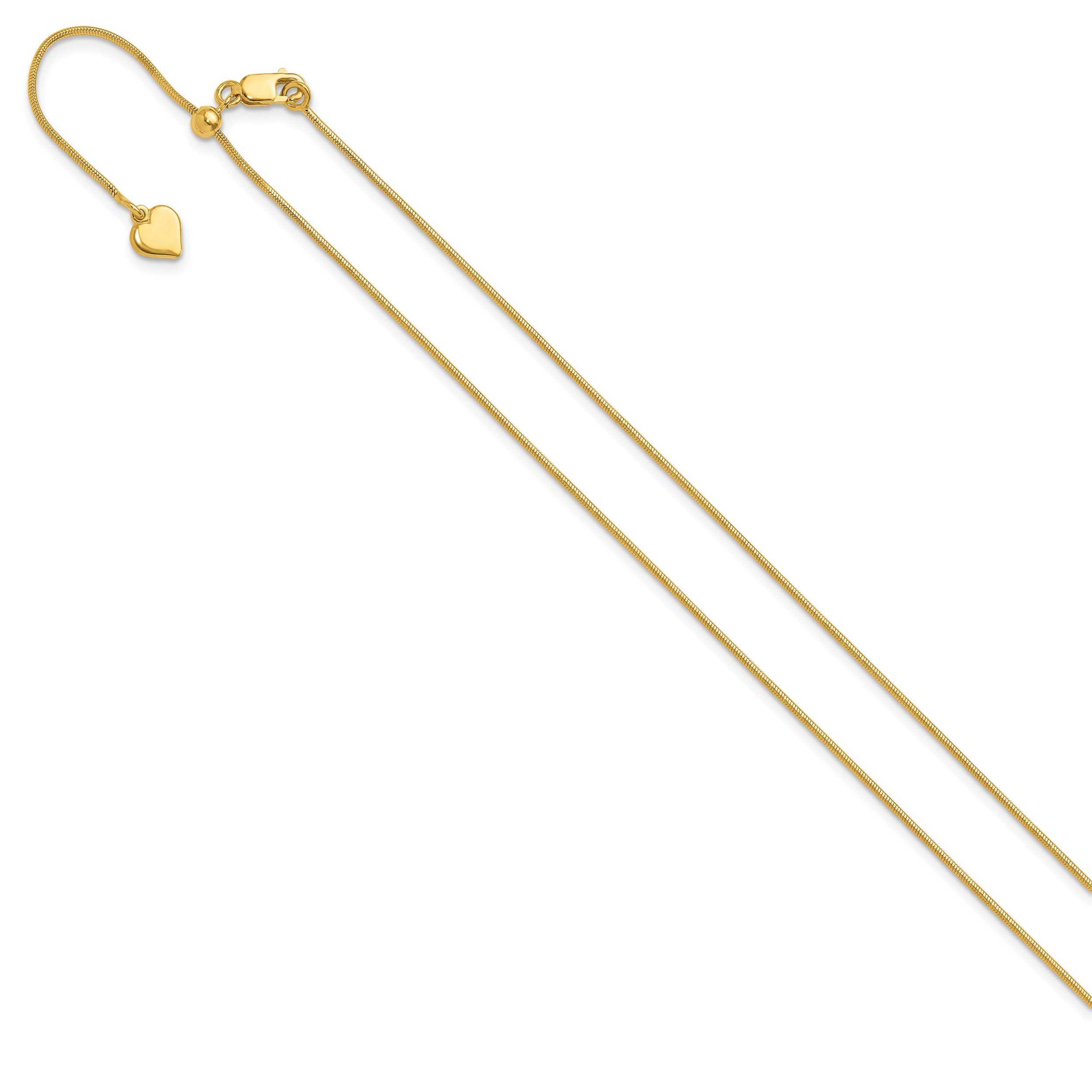 Sterling Silver Gold-plated Adjustable .95mm Snake Chain Secondary image
