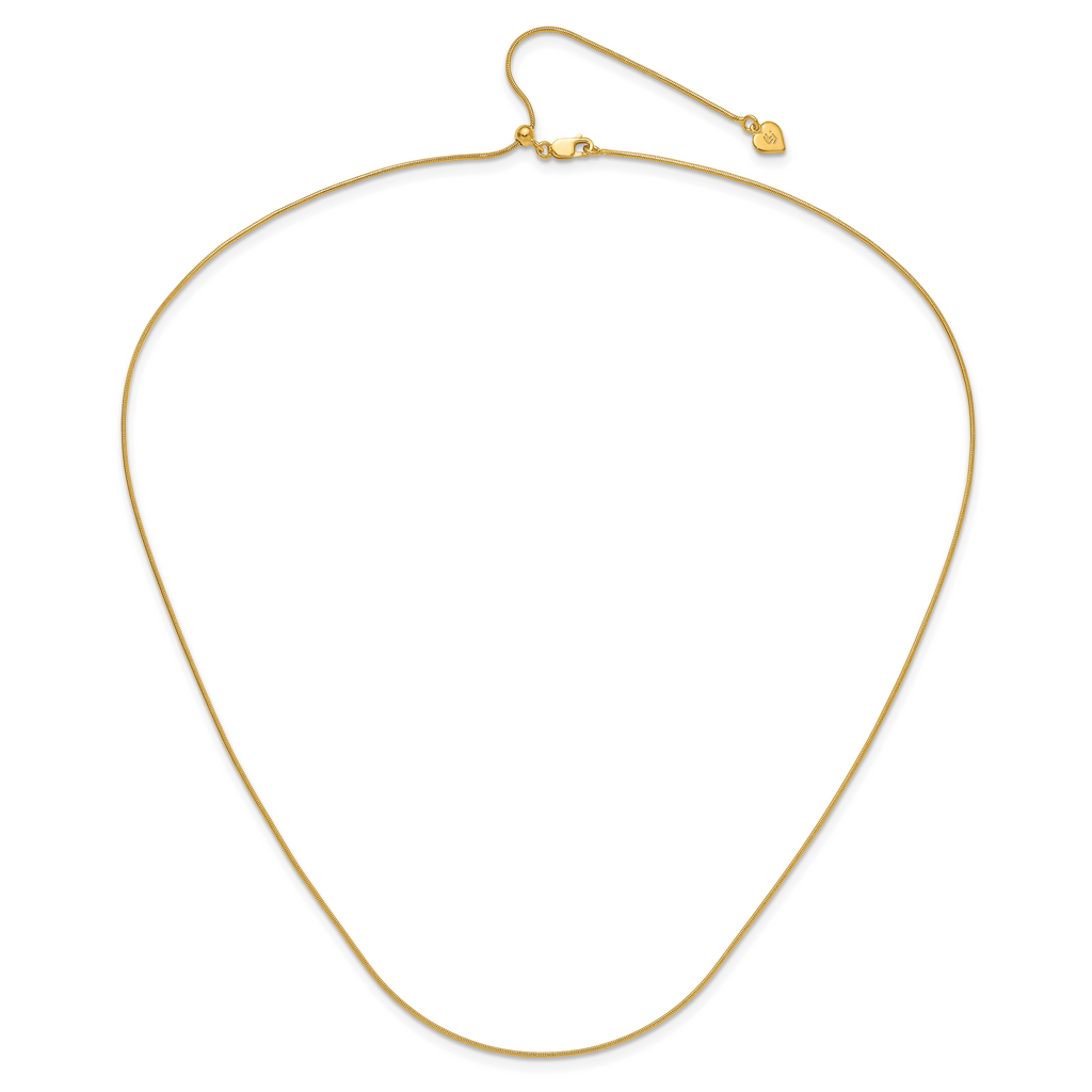 Sterling Silver Gold-plated Adjustable .95mm Snake Chain