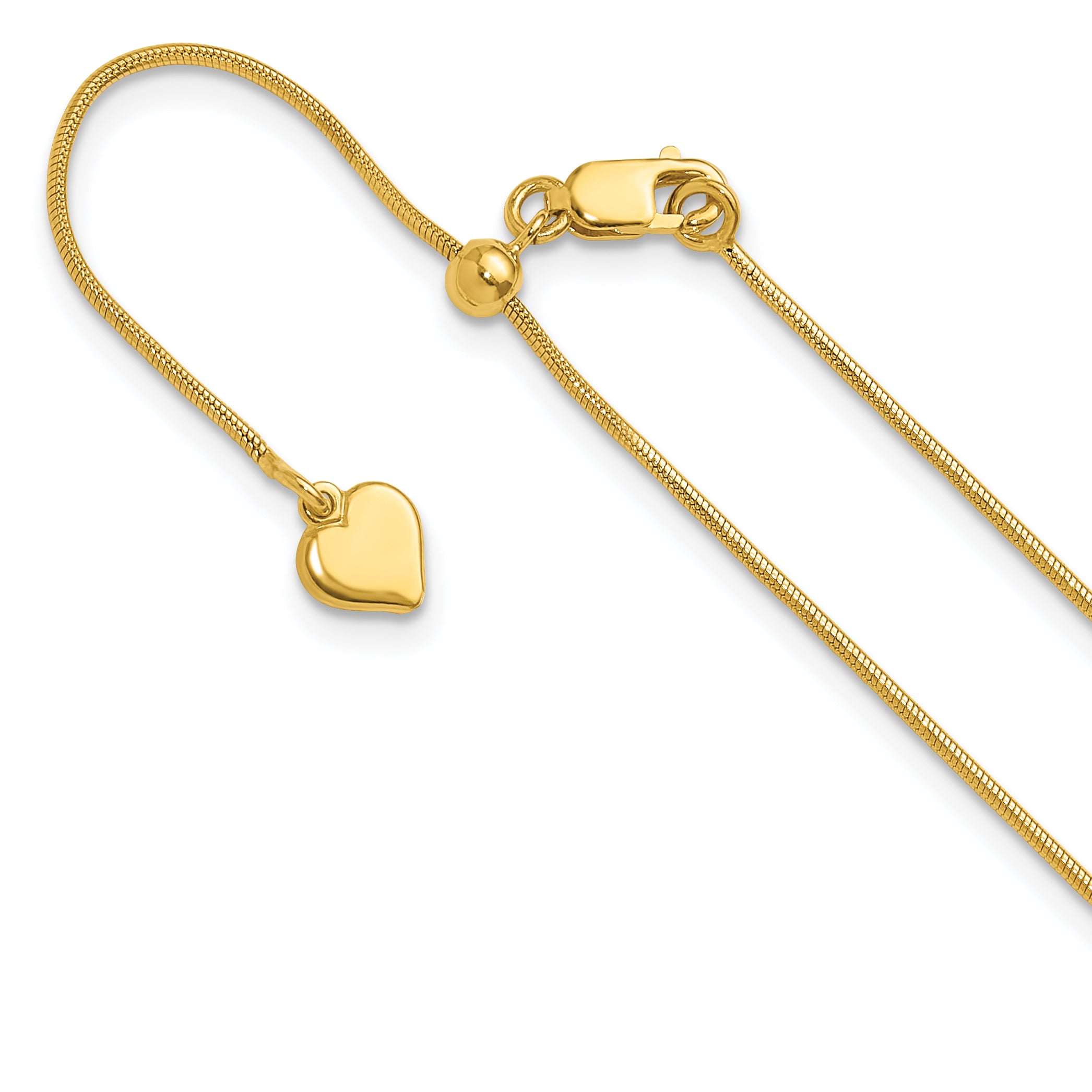 Sterling Silver Gold-plated Adjustable .95mm Snake Chain Main image
