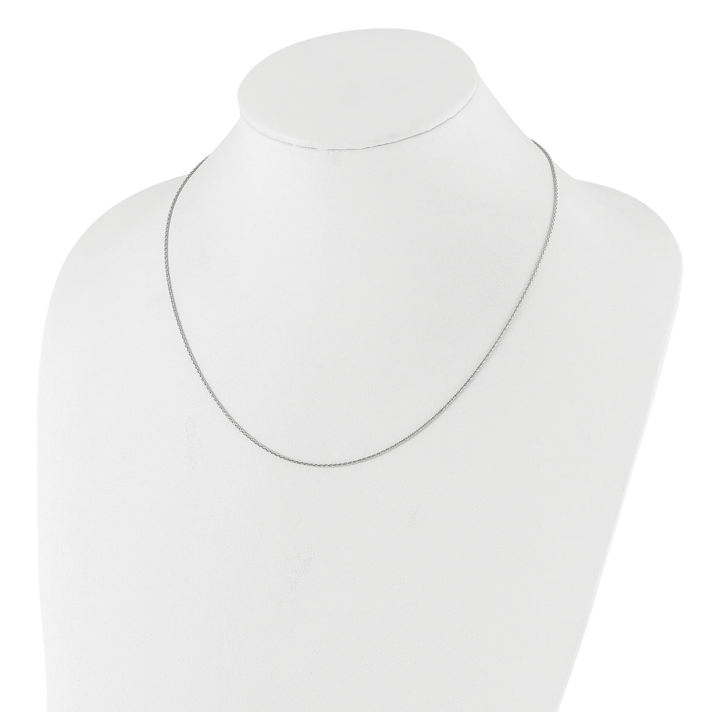 Sterling Silver RH-plated Adjustable 1.1mm D/C Spiga Chain