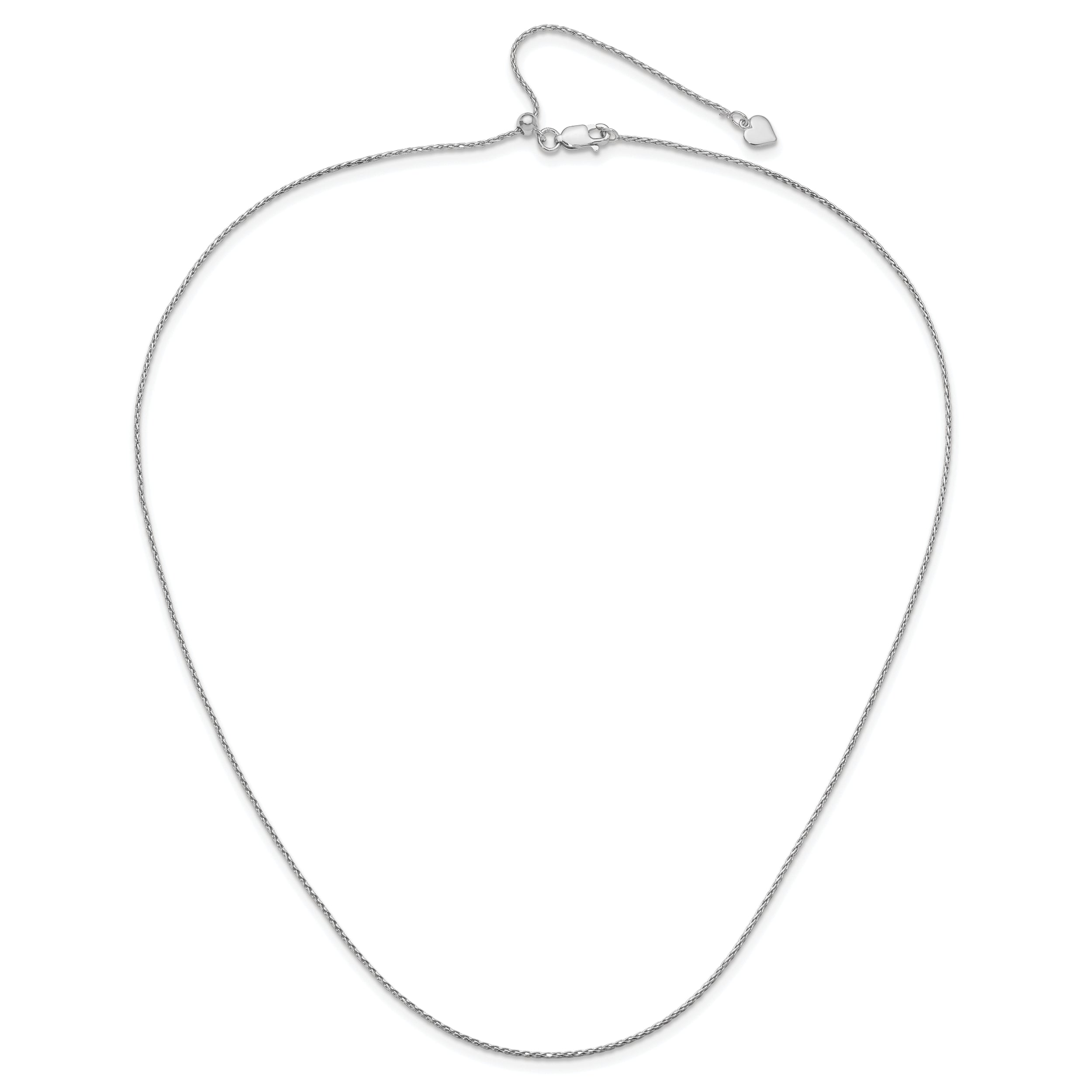 Sterling Silver RH-plated Adjustable 1.1mm D/C Spiga Chain
