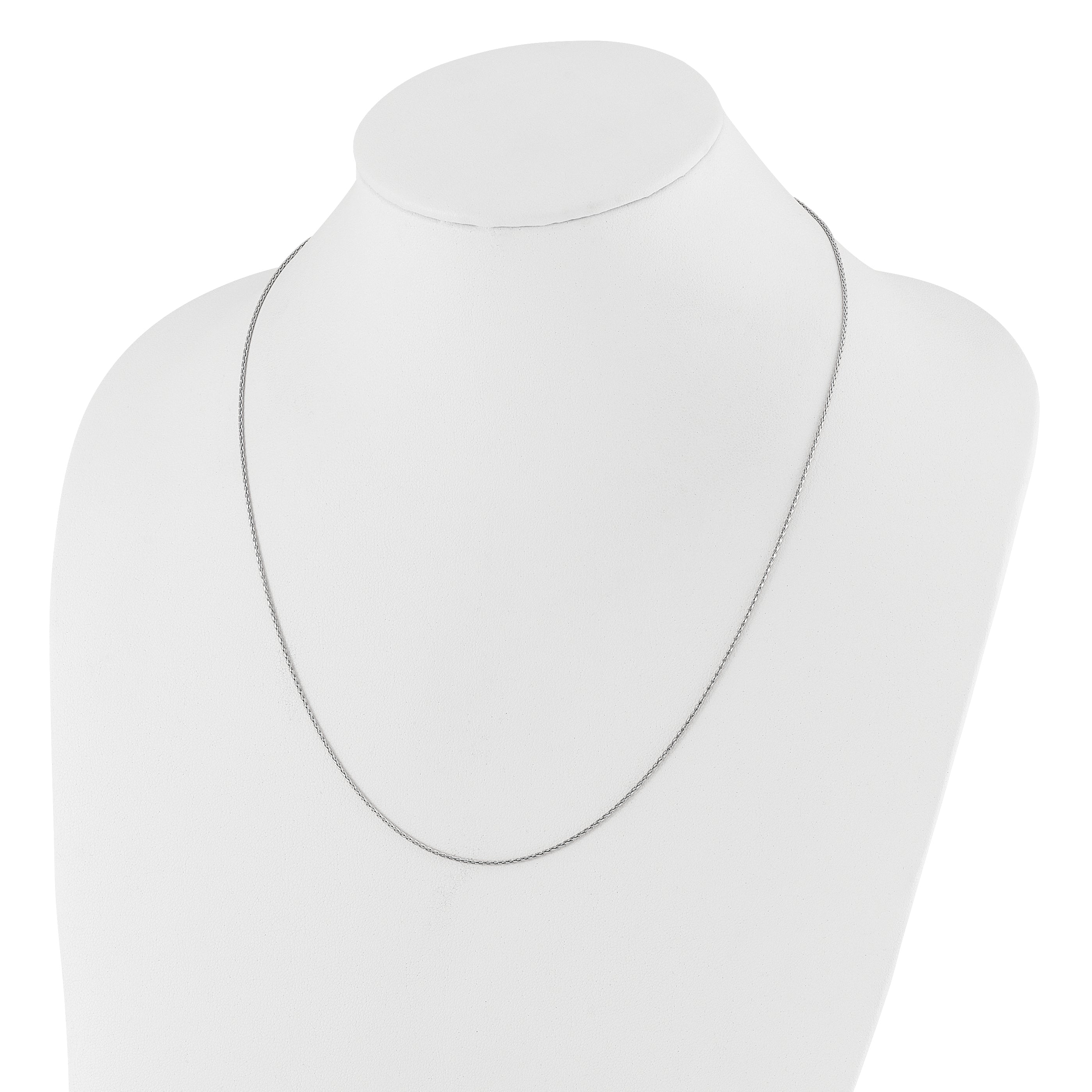 Sterling Silver RH-plated Adjustable 1.1mm D/C Spiga Chain