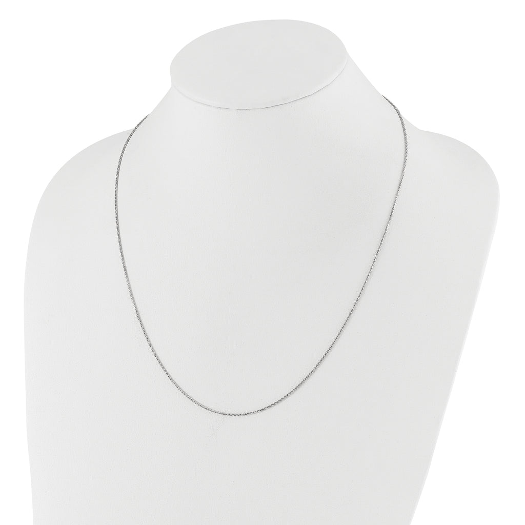 Sterling Silver RH-plated Adjustable 1.1mm D/C Spiga Chain