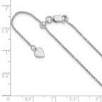 Sterling Silver RH-plated Adjustable 1.1mm D/C Spiga Chain